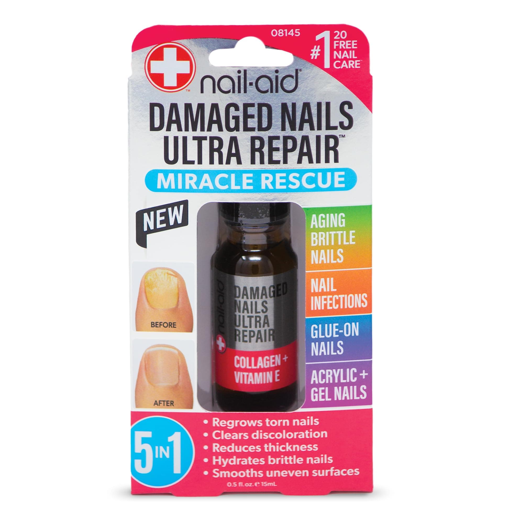 Nail-Aid - 5-in-1 Damaged Toenails Multiple Repair for Nail or Toenail