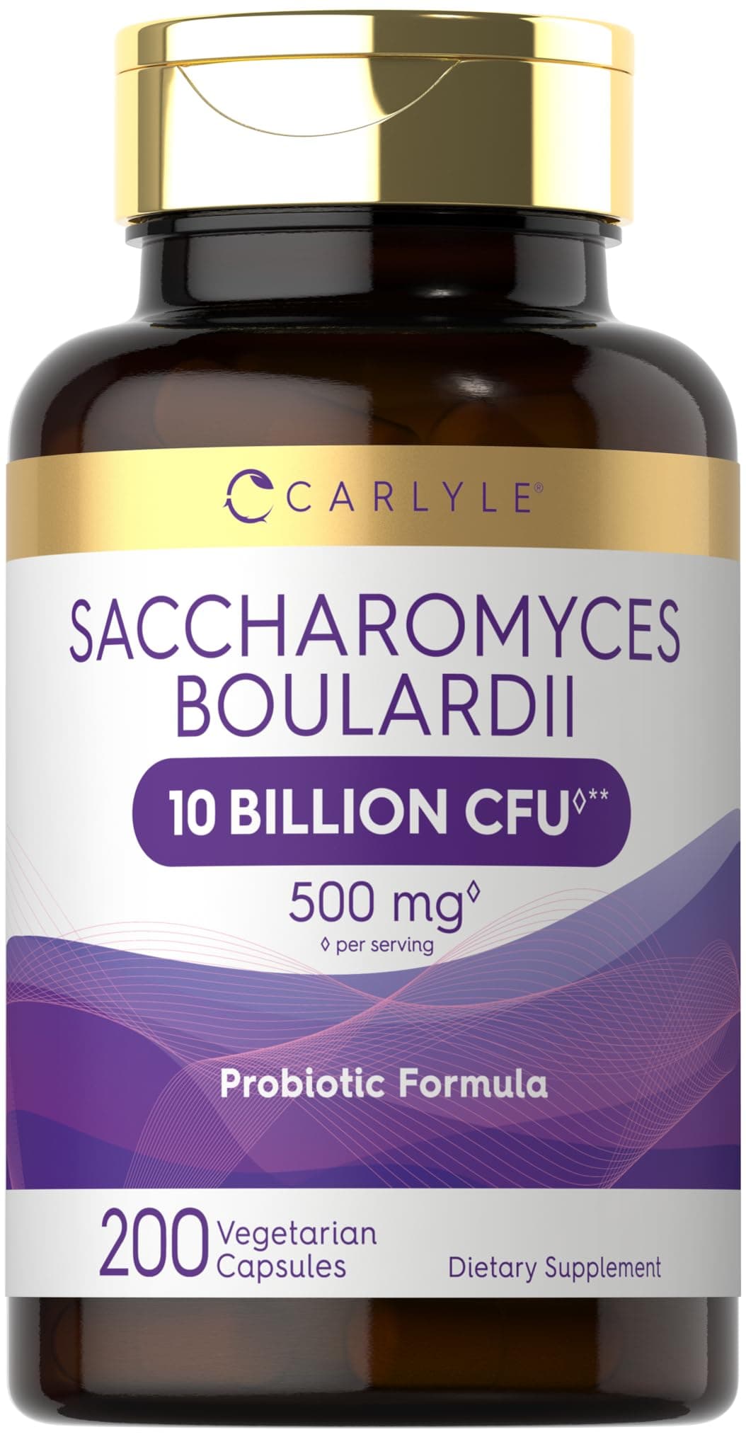 Saccharomyces Boulardii Probiotics & Prebiotics | 10 Billion CFUs | 200 Capsules | Value Size | Non-GMO, Gluten Free Supplement