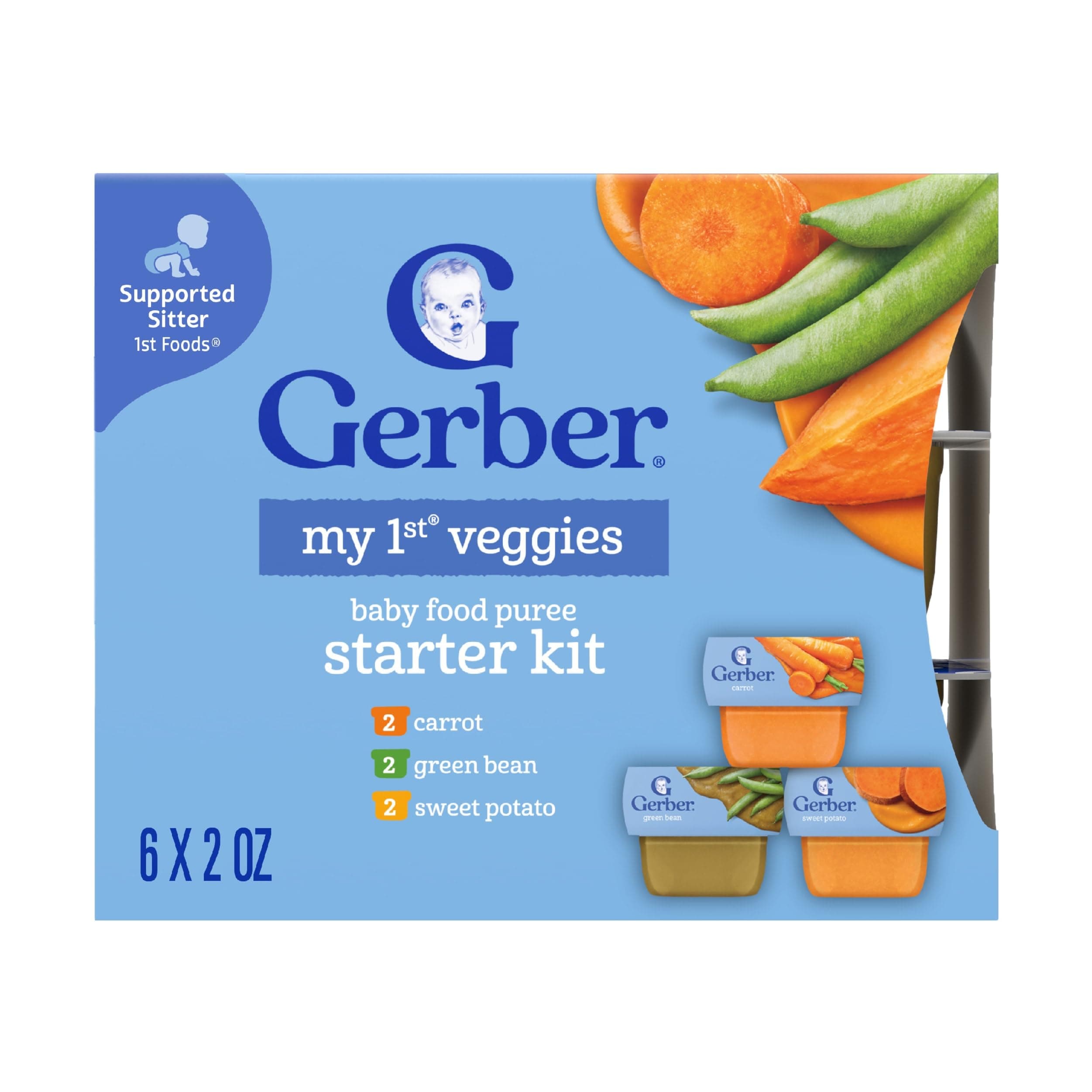Stage 1 Baby Food, Veggie Variety Pack Puree Tubs, Baby Puree, 2PK