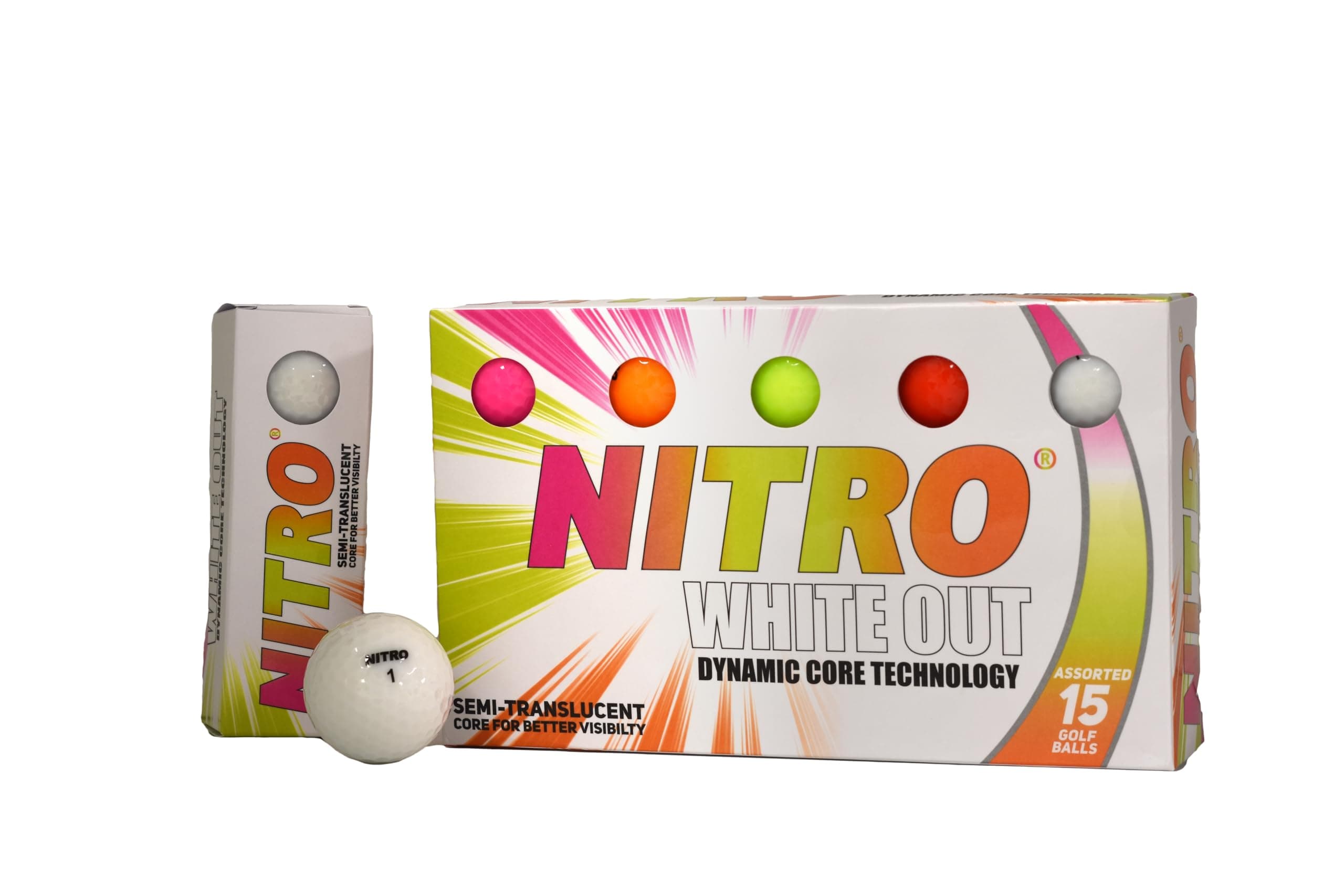 Nitro White Out Golf Balls (Pack of 15)