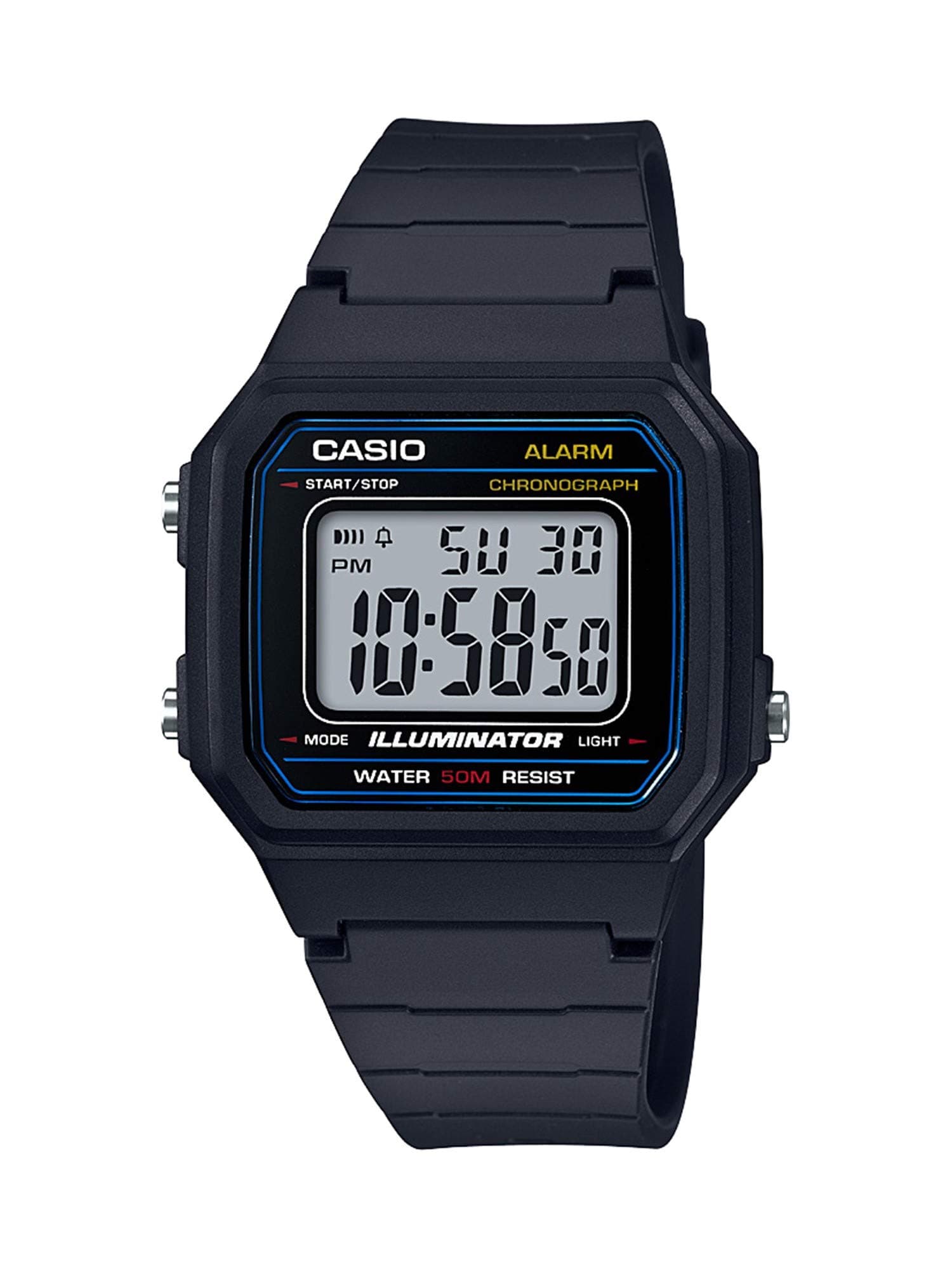 Casio W217H Series | Men’s Digital Watch | 50M WR | 1/100 Second Stopwatch | LED Backlight | Countdown Timer | 100 SEC Chronograph | Daily Alarm | Hourly Time Signal | 7 Year Battery