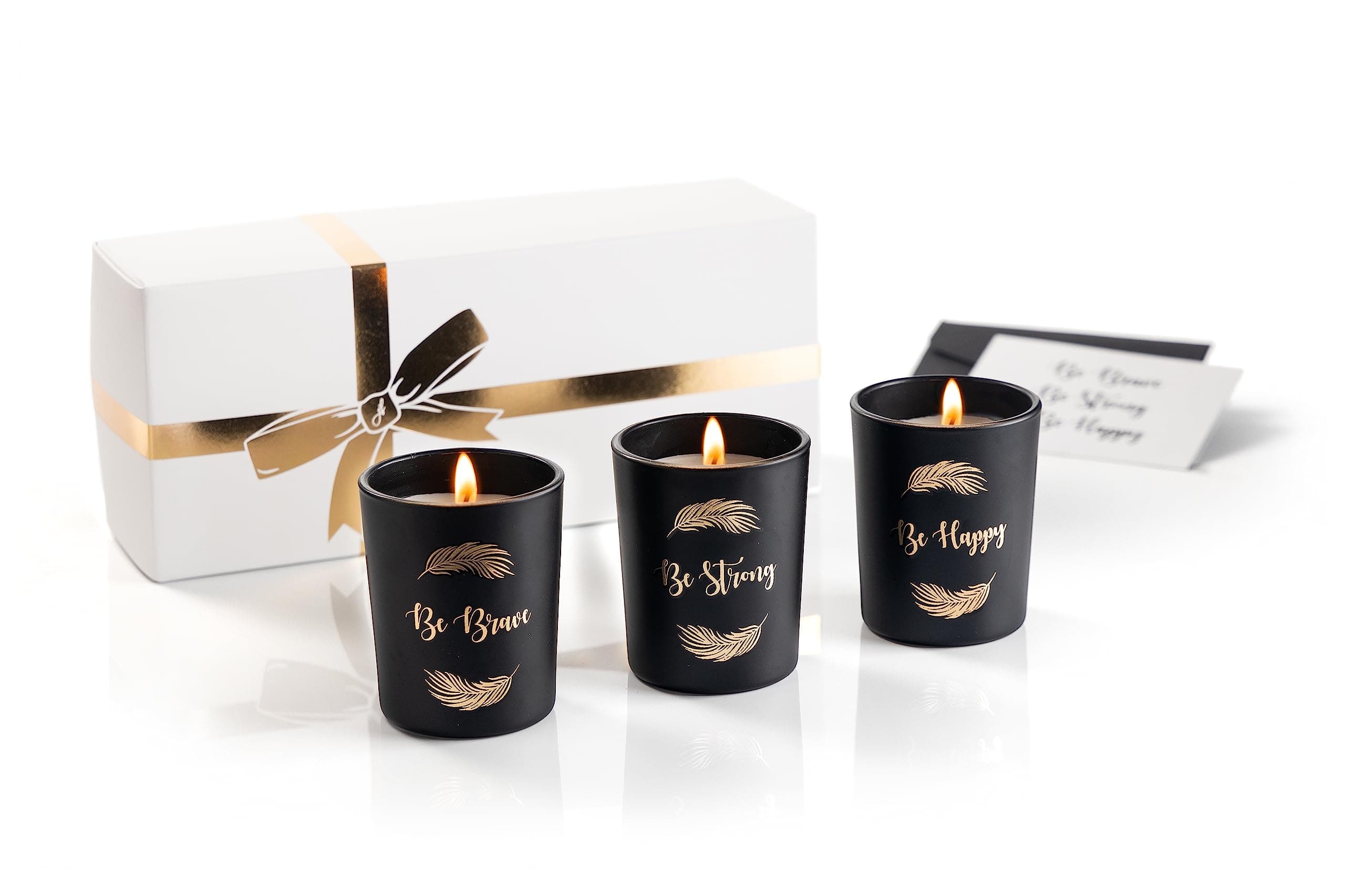 JANOS FERNANDO Motivational Scented Candle Gift Set to Inspire. Natural Soy Wax and Essential Oils