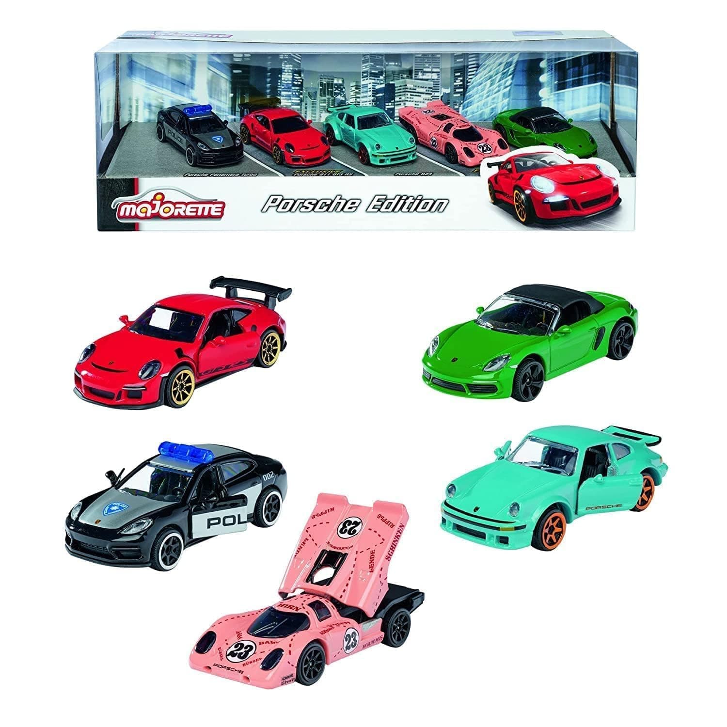 Majorette Porsche Gift Set With Colorful Racing Toy Cars With Rotating Wheels Features, Die Cast Vehicle, Scale 1:64, For Car Fans&Collector For 3+ Years Girls, Boys, Kids, Multicolor