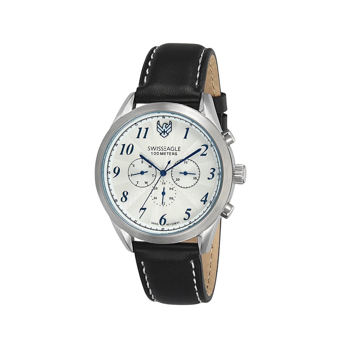 Swiss Eagle Multifunctional White Dial Men Watch