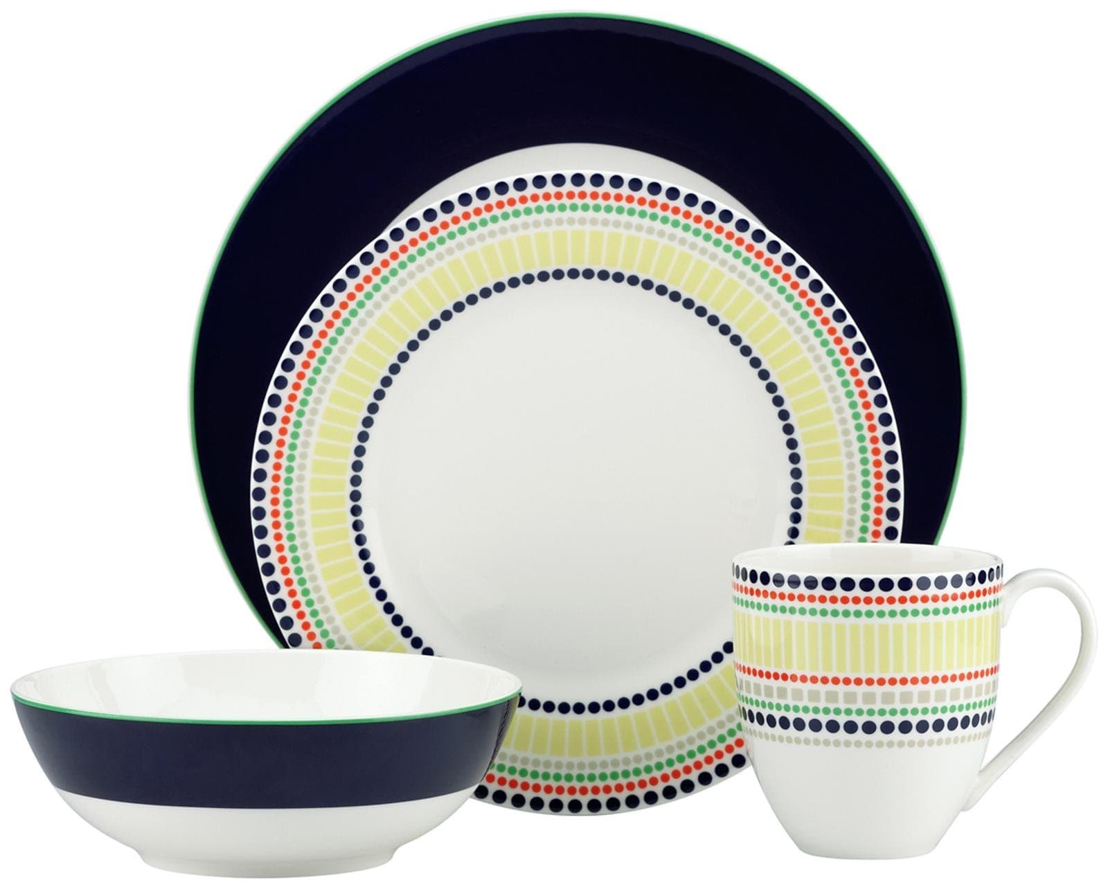 Hopscotch 4-piece Place Setting, Navy
