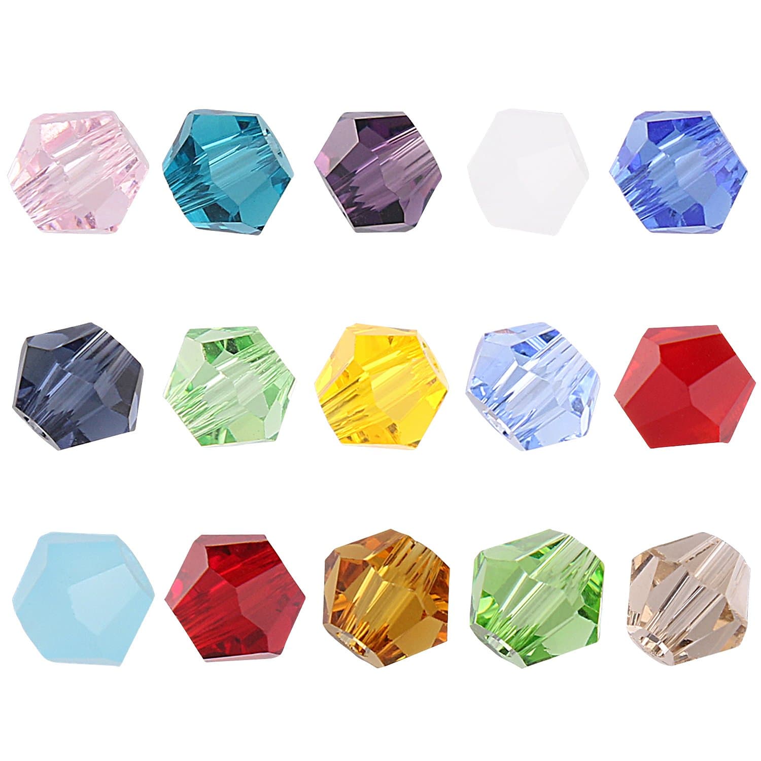ZEYAN Crystal Beads Faceted Bicone Beads 15 Color 1500pcs Glass Beads for Jewelry Making DIY Craft Wholesale Mix lot