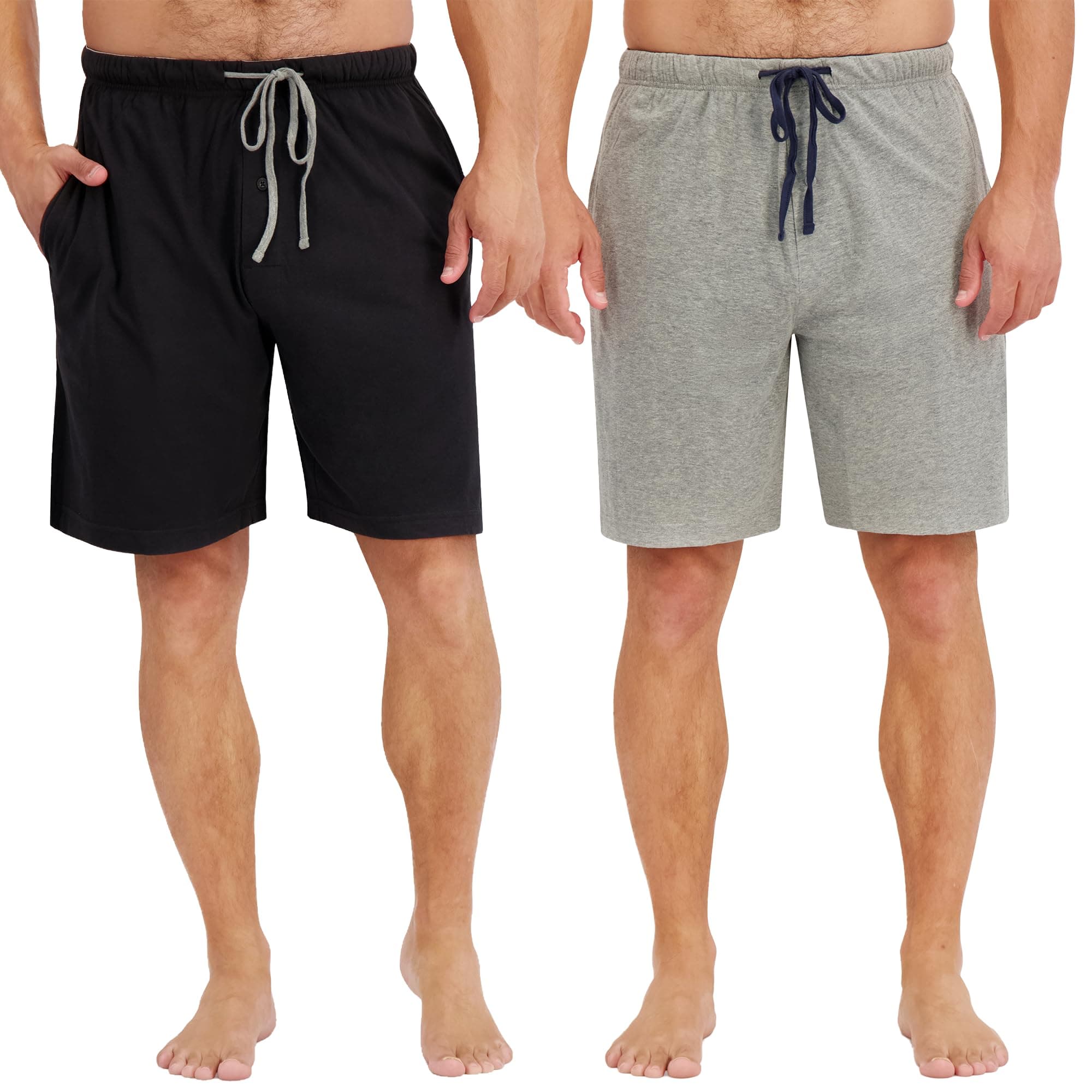 Hanes Men’s Sleep Shorts 2 Pack - Cotton, 7.5" Inseam, Athletic, Pajamas, Soft Loungewear, Pantalones Cortos