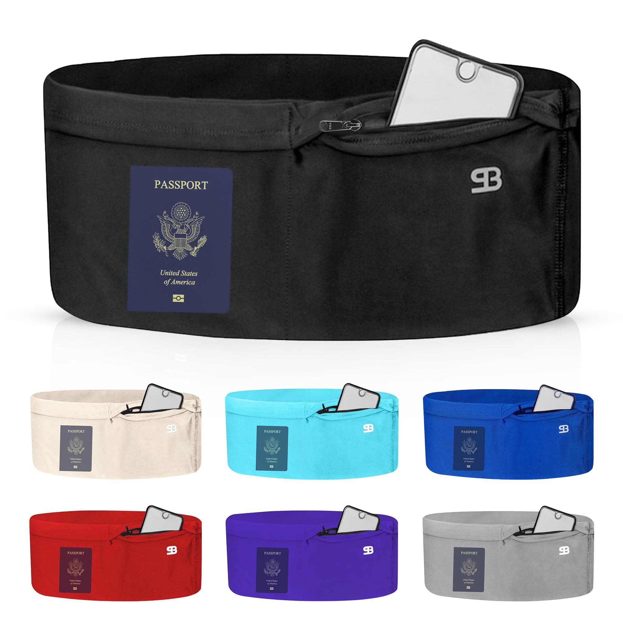 StashBandz Running Belt for Women & Men – No-Bounce Fanny Pack with 4 Secure Pockets & Zipper for Phone, Money & Essentials – Flip Belt Style Design for Running, Travel & Everyday Use