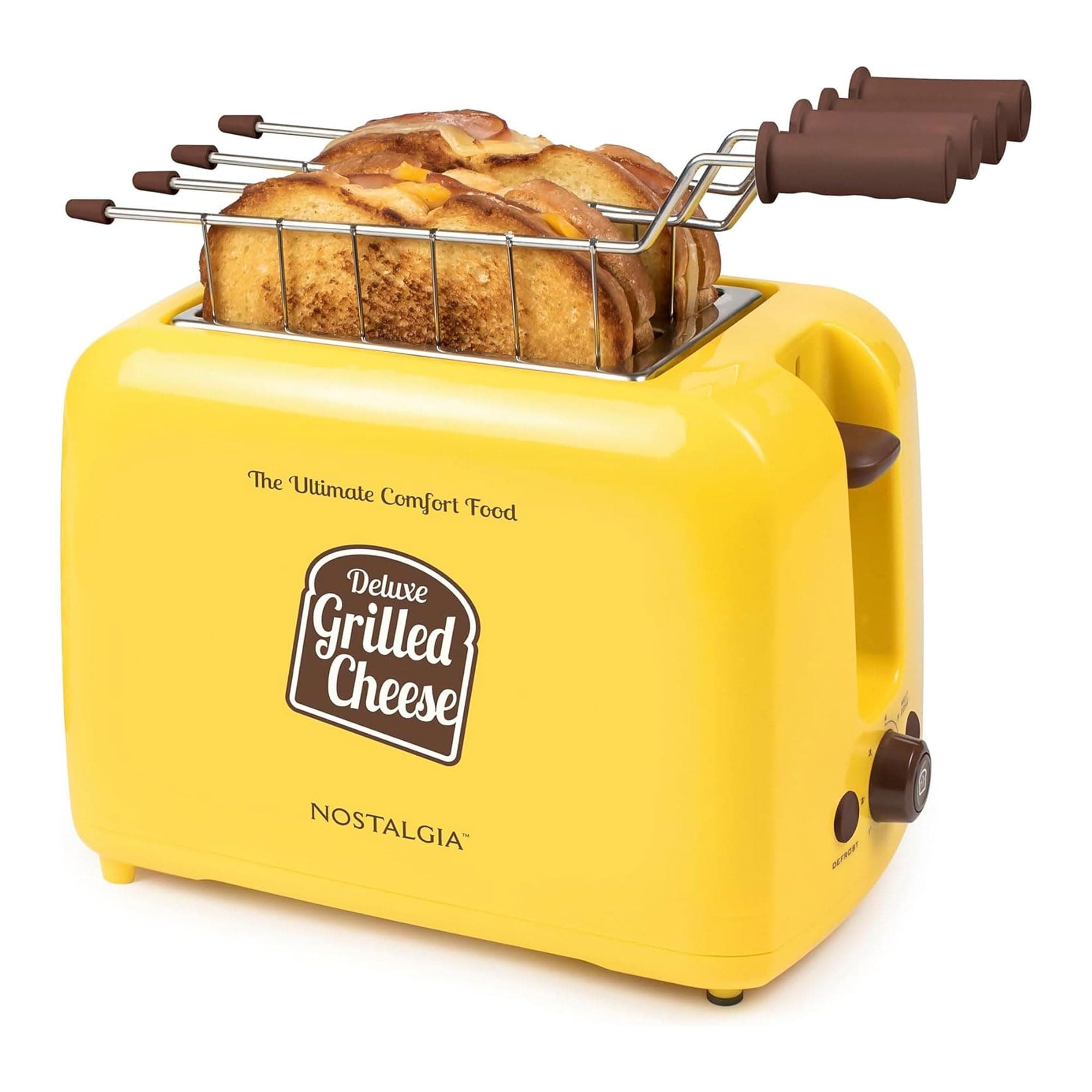 Nostalgia Deluxe Grilled Cheese Sandwich Toaster with Easy-Clean Toasting Bas...