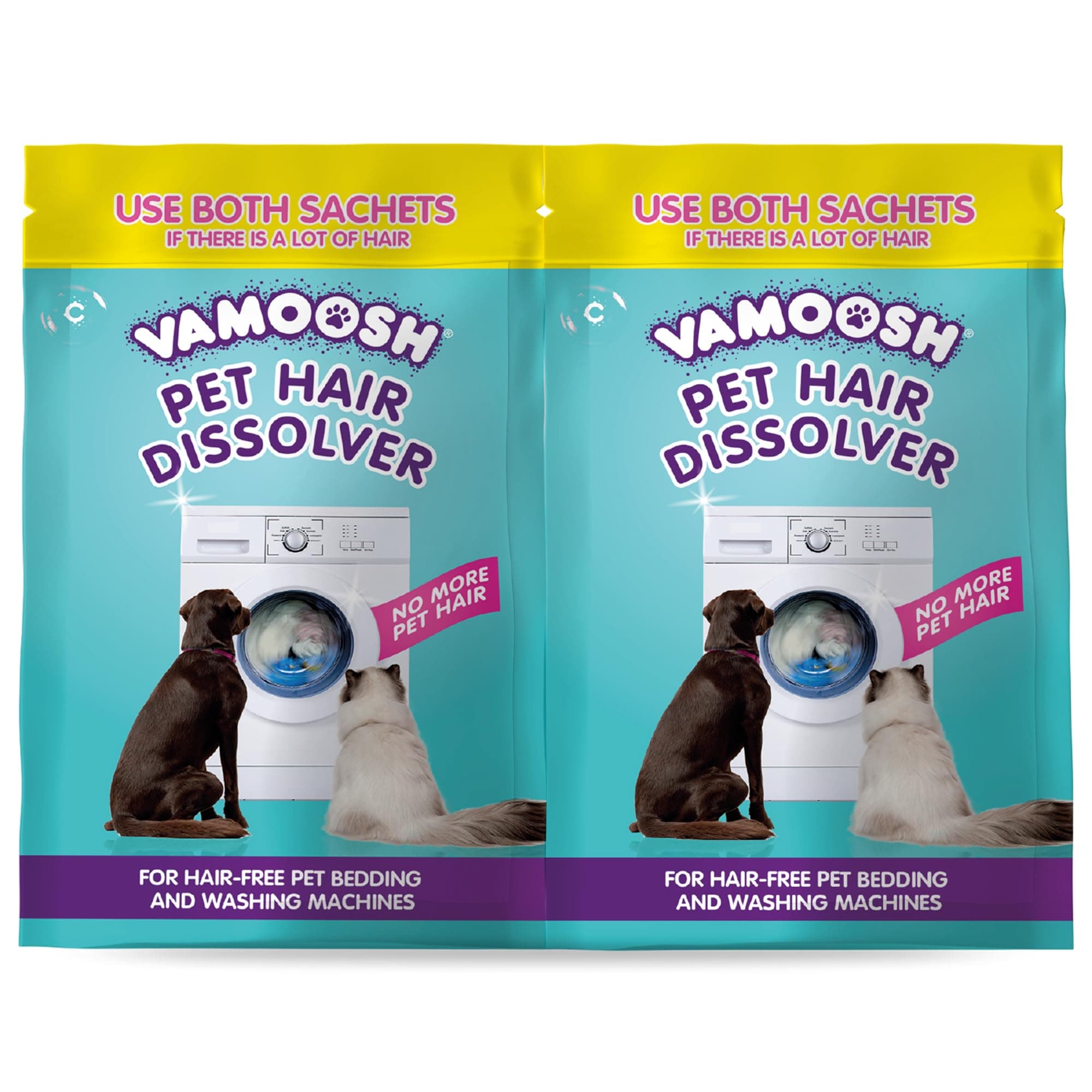 Pet Hair Dissolver- Pet Hair Remover for Washing Machines, 2x100g, Removes Odour Dissolves Dog, Cat, Horse, Animal Fur, Cleans Bedding in Washing Machine, Easy to Use, Up to 2 Washes