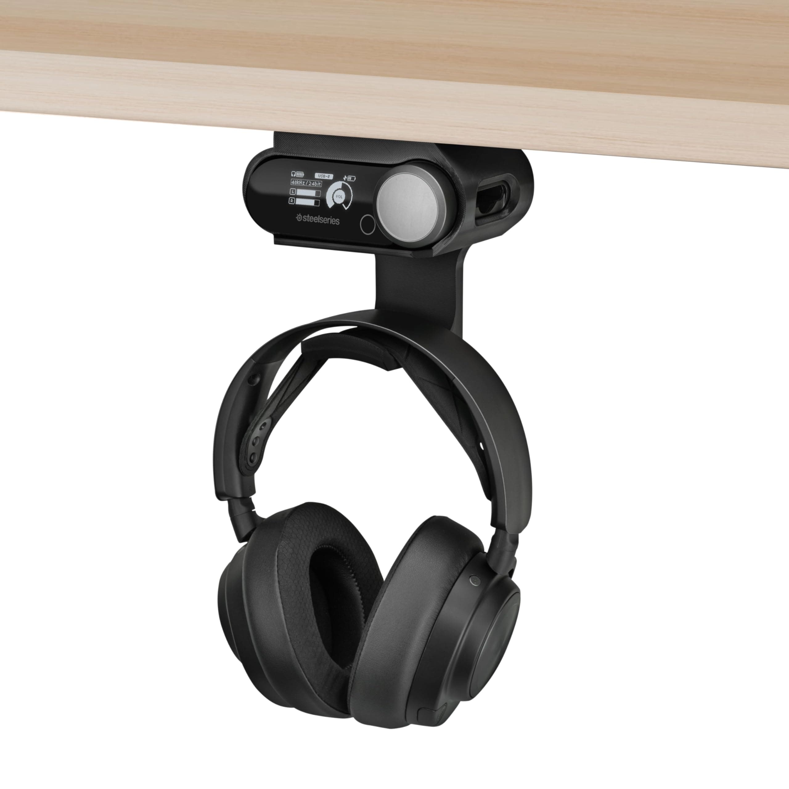BRAINWAVZ Under Desk Headphone Hanger Stand for Steelseries Arctis Nova Pro Wireless Headsets with Dock for The Wireless Base Station (HPS02)