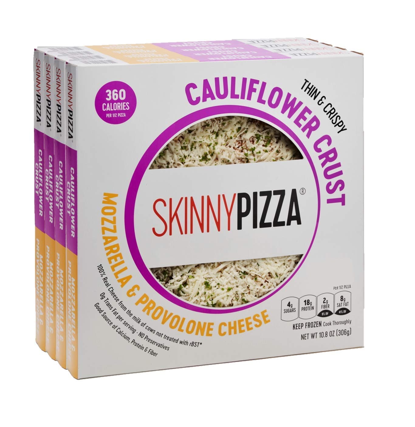 SKINNYPIZZA Cauliflower Crust Cheese Pizza Frozen (4 Pack)