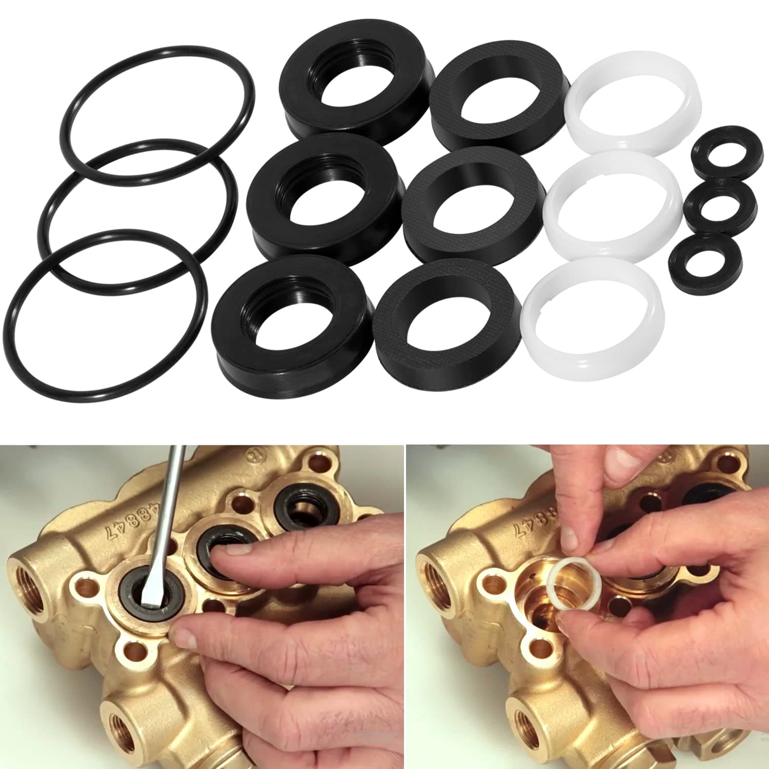 Yoursme 34262 Seal Kit for Cat Pump 66DX 6DX Pressure Washer Pump Replacement Used for 6DX35G1I 6DX40G1I 66DX30G1I 66DX35G1I 66DX40G1I Model