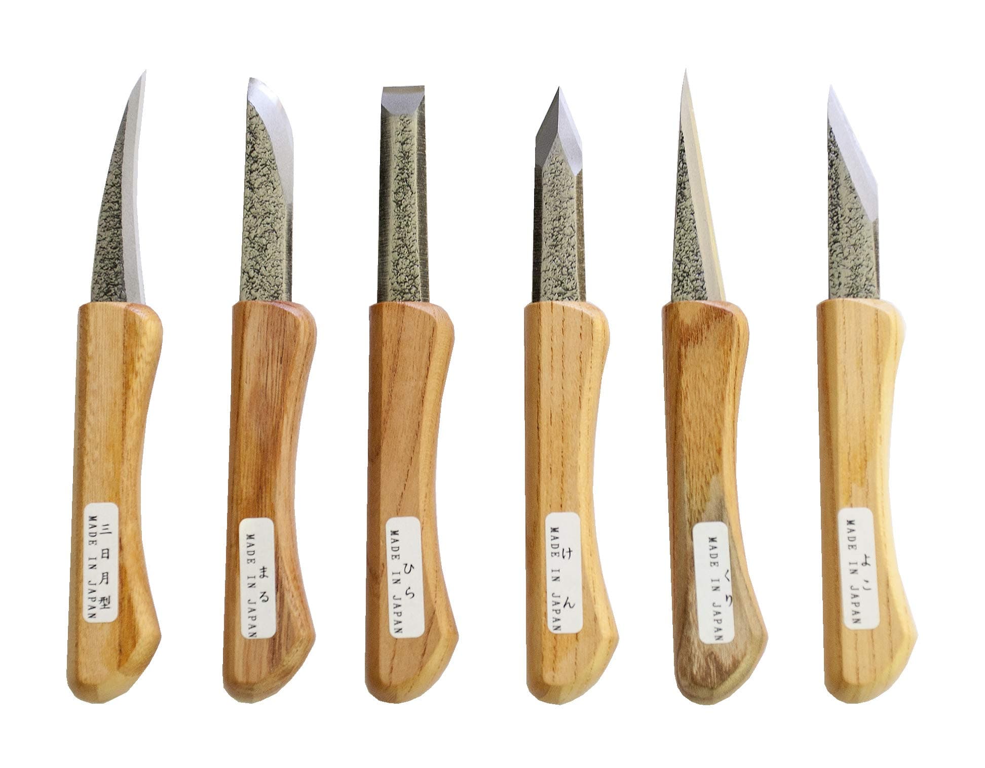 Japanese blue steel carving knife set 6 pc