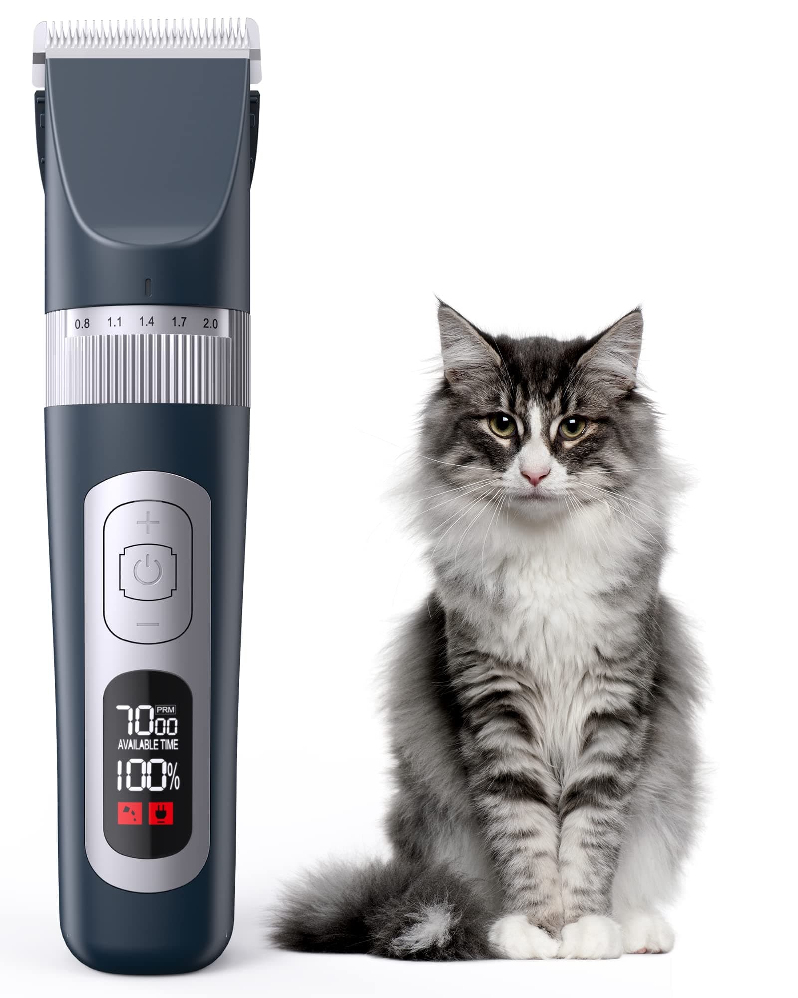 Cat Grooming Clippers for Matted Long Hair, 4 Speed Cordless Pet Clippers Kit for Cats Dogs and Pets