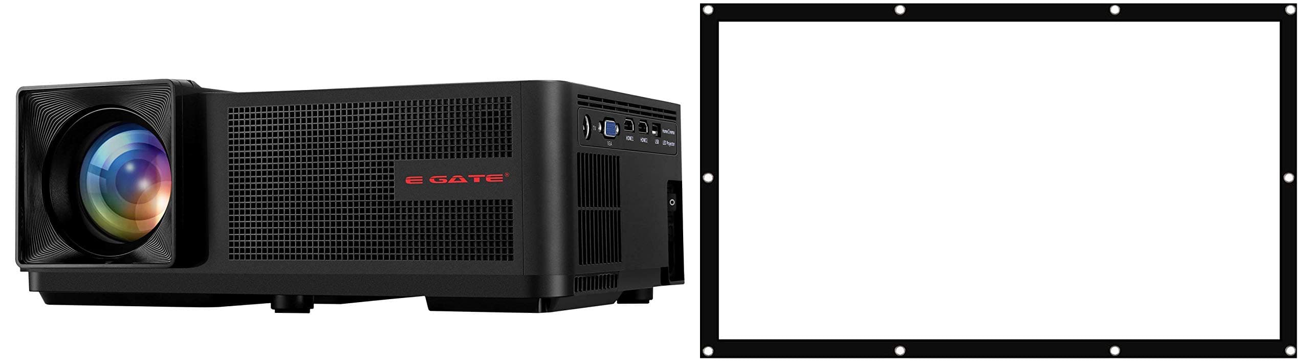 EGATE P9 LED HD 3600L Projector - 1280 X 800_Egate EYE64 Projector Screen Eyelet, 6 x 4 feet Combo