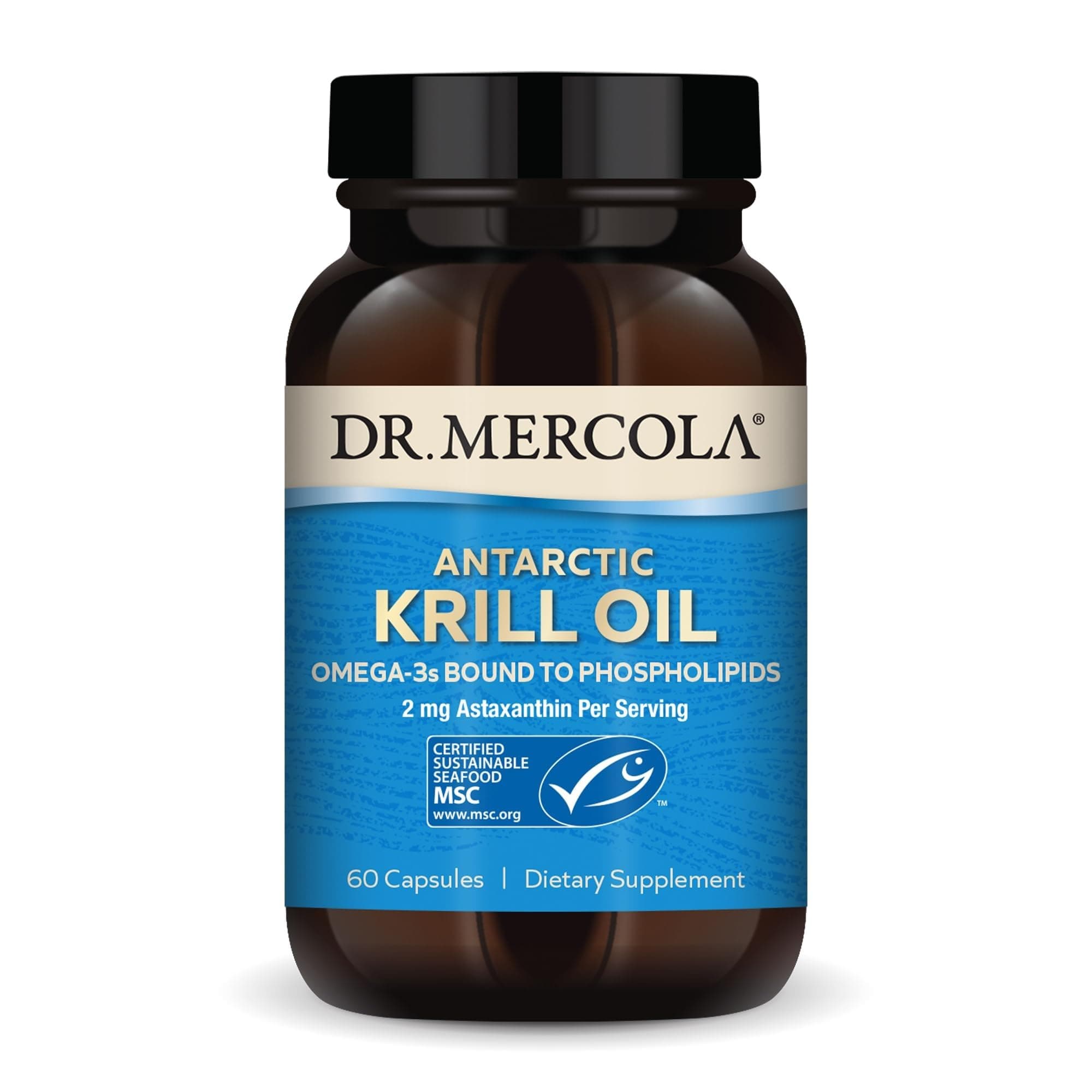 Dr. Mercola Antarctic Krill Oil - 1,000 mg - Omega-3 Supplement with EPA & DHA - Supports Brain, Heart, Joint & Immune Health - GMO-Free, Gluten-Free & Soy-Free - 60 Capsules (30 Servings)