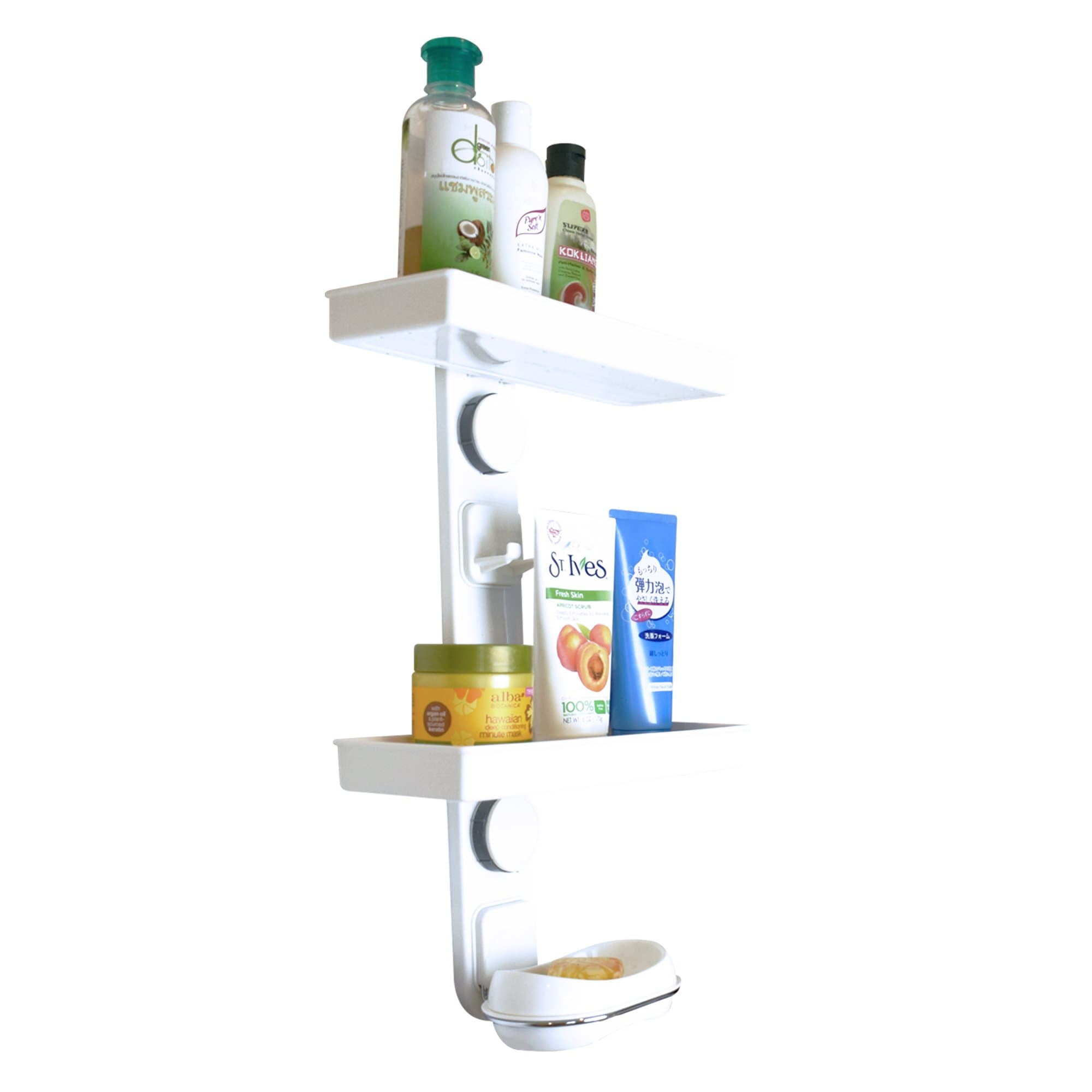 eFuente Glass Panel & Wall Specialist | All In One Shower Caddy with Soap Dish & Razor Holder | Easy to Install | Suction Cup | Holds up to 40 lbs