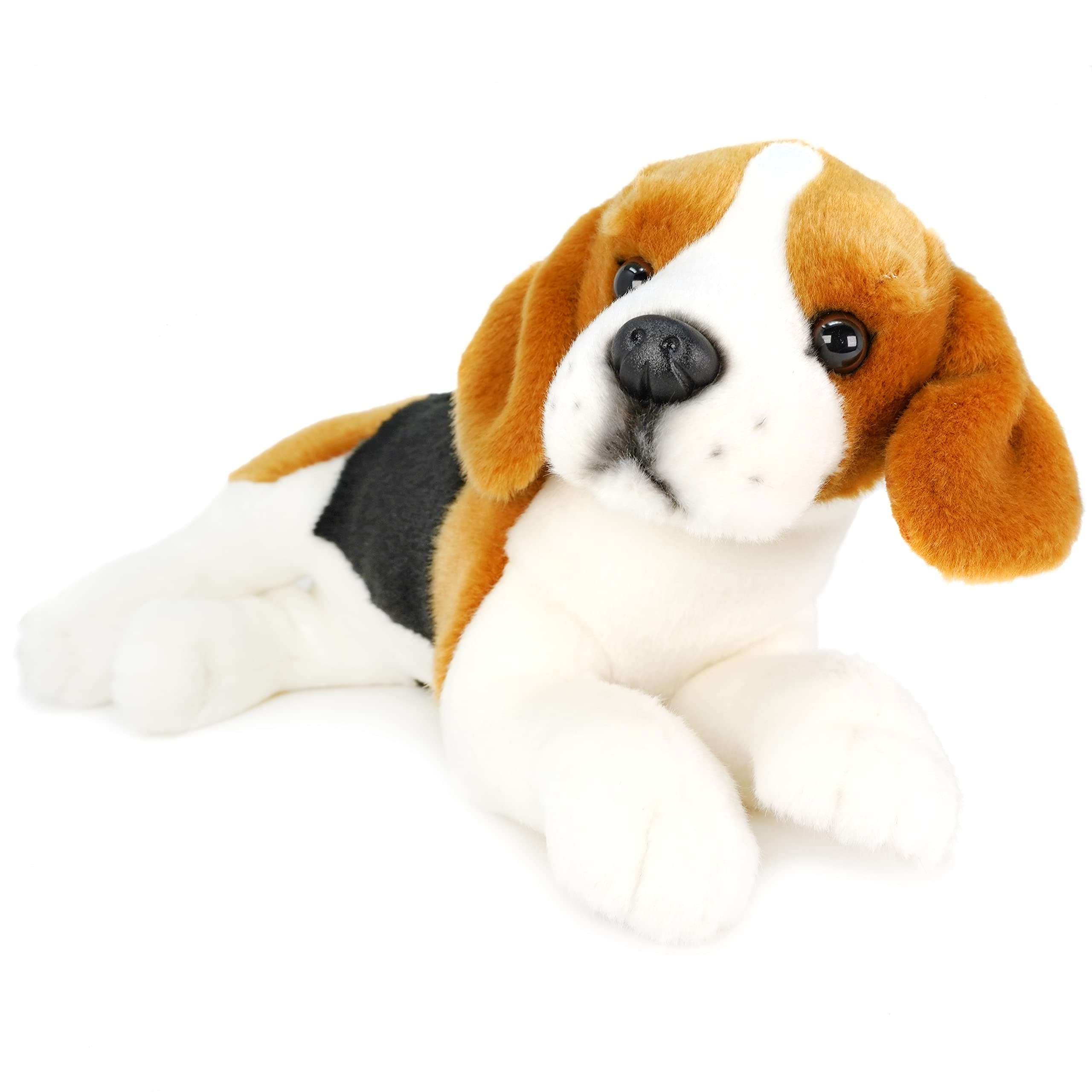VIAHART Tiger Tale Toys Beagle Dog Large Plush Toy Realistic 12 inch (30 cm) Pet Sitting Dog (12 Inch)