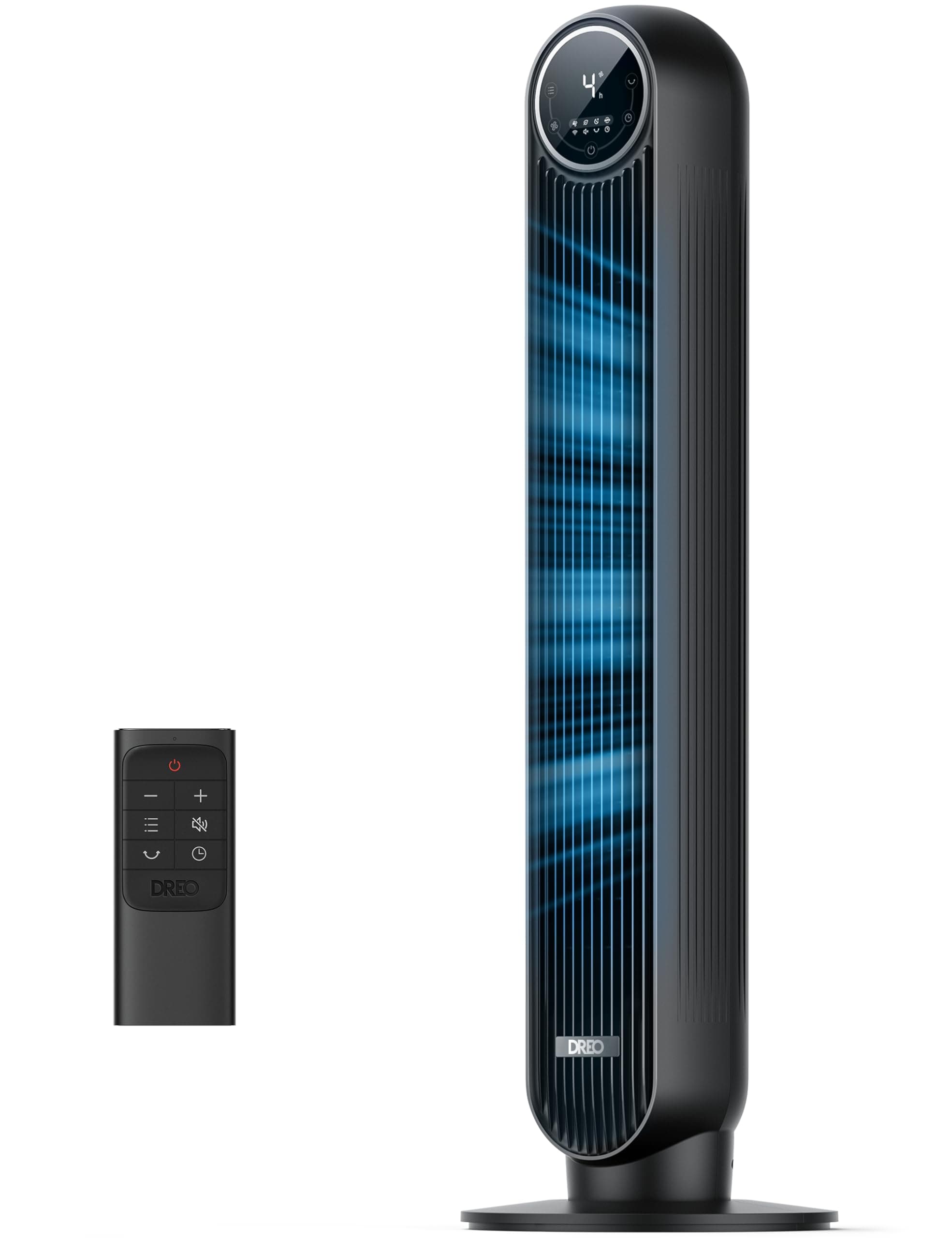 Dreo DR-HTF007 Tower Fan, 2023 Model, Automatic Oscillation, Powerful Fan, 27.3 ft/s (7.3 m/s), 4 Levels, LED Display, Quiet, Remote Control, Timer Included, Wingless, Fashionable Goods, For Office/Dressing Room/Bedroom/Living Room