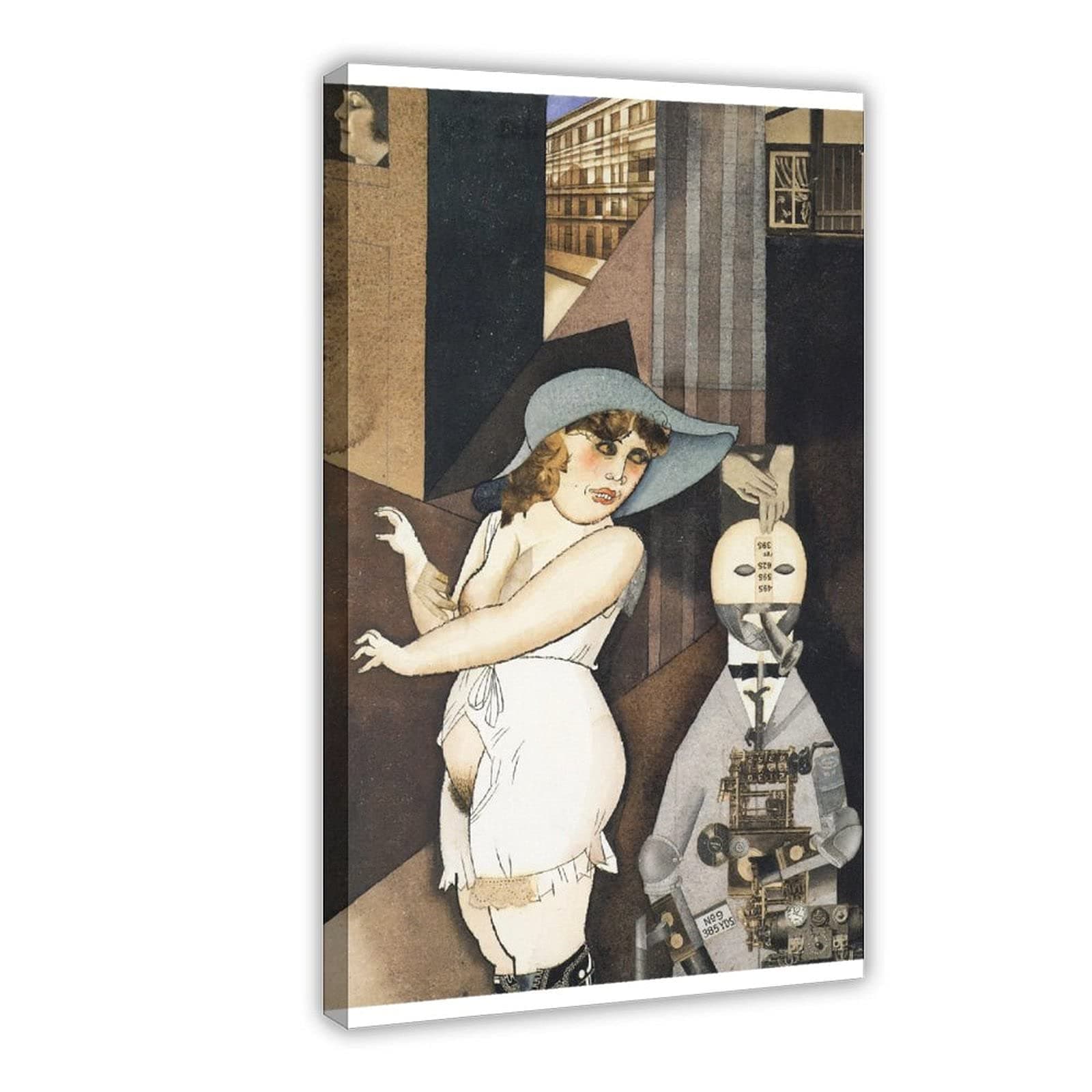 George Grosz Daum Marries Her Pedantic Automaton George in May 1920, John Heartfield Is Very Glad of It Canvas Poster Wall Art Decor Print Picture Paintings for Living Room Bedroom Decoration Frame-st