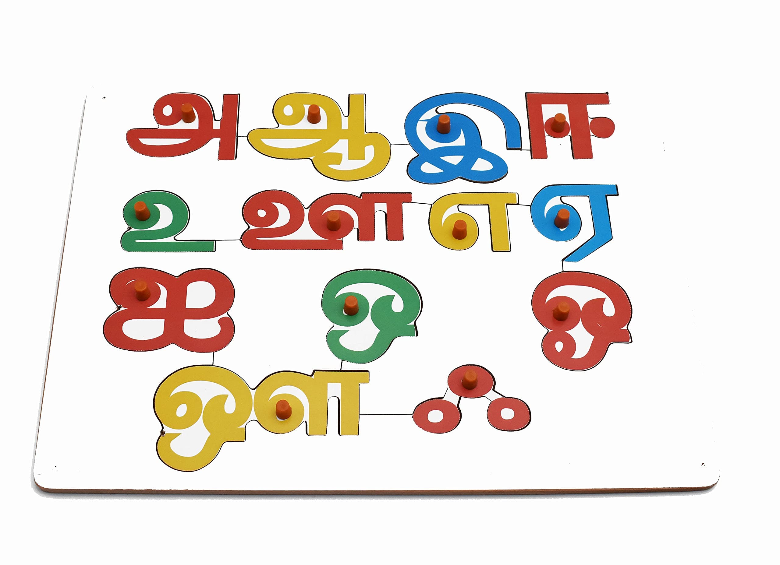 Justhandmade Wooden 3D Tamil Alphabet Letters A,AA, E,EE| Puzzle for Kids