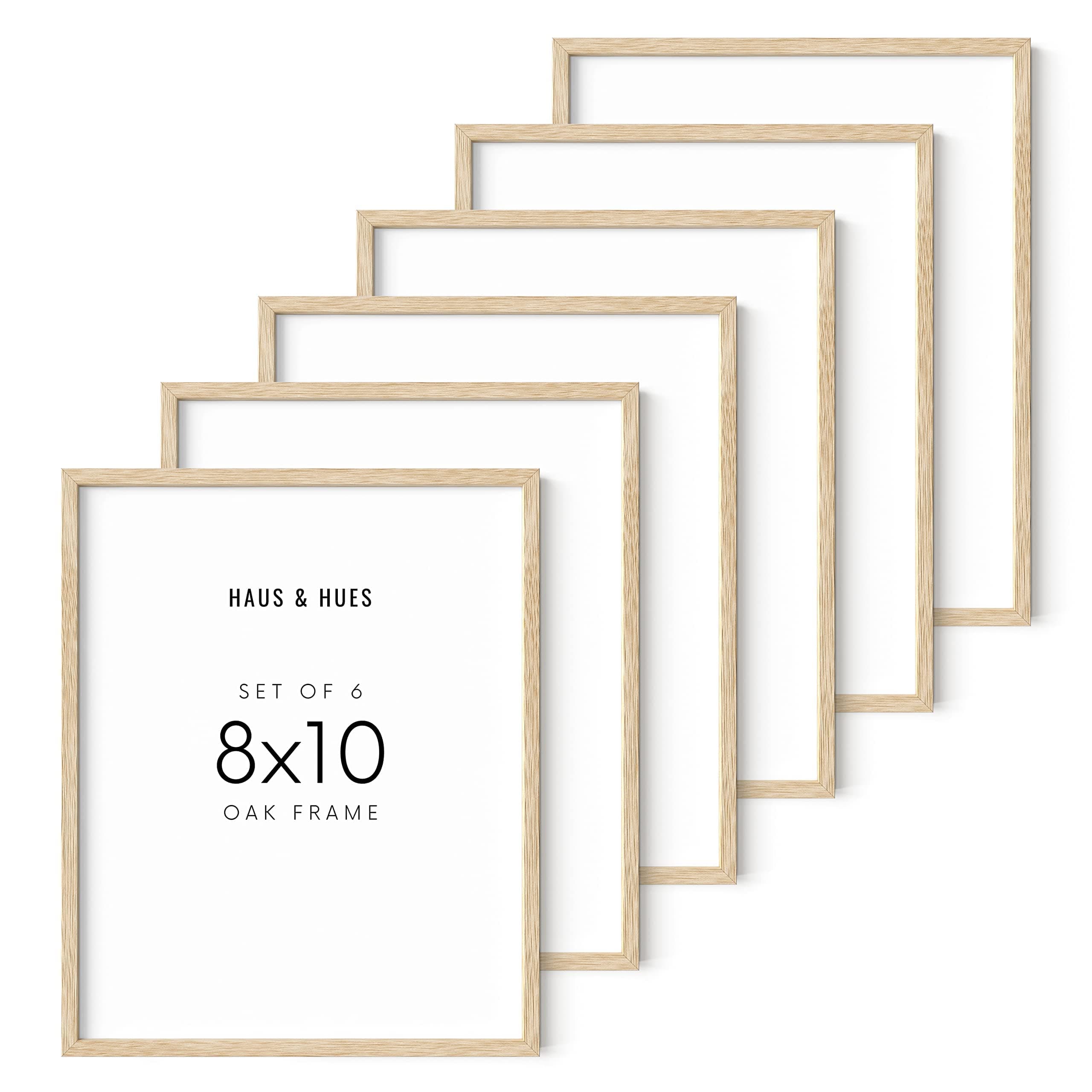 HAUS AND HUES 8x10 Frames Set of 6, Wood Picture Frames 8x10, 8x10 Picture Frame Set of 6, Wooden Picture Frames 8x10, 8x10 Picture Frame Set, 8x10 Frames, 8x10 Picture Frame Pack, 8x10 Poster Frame