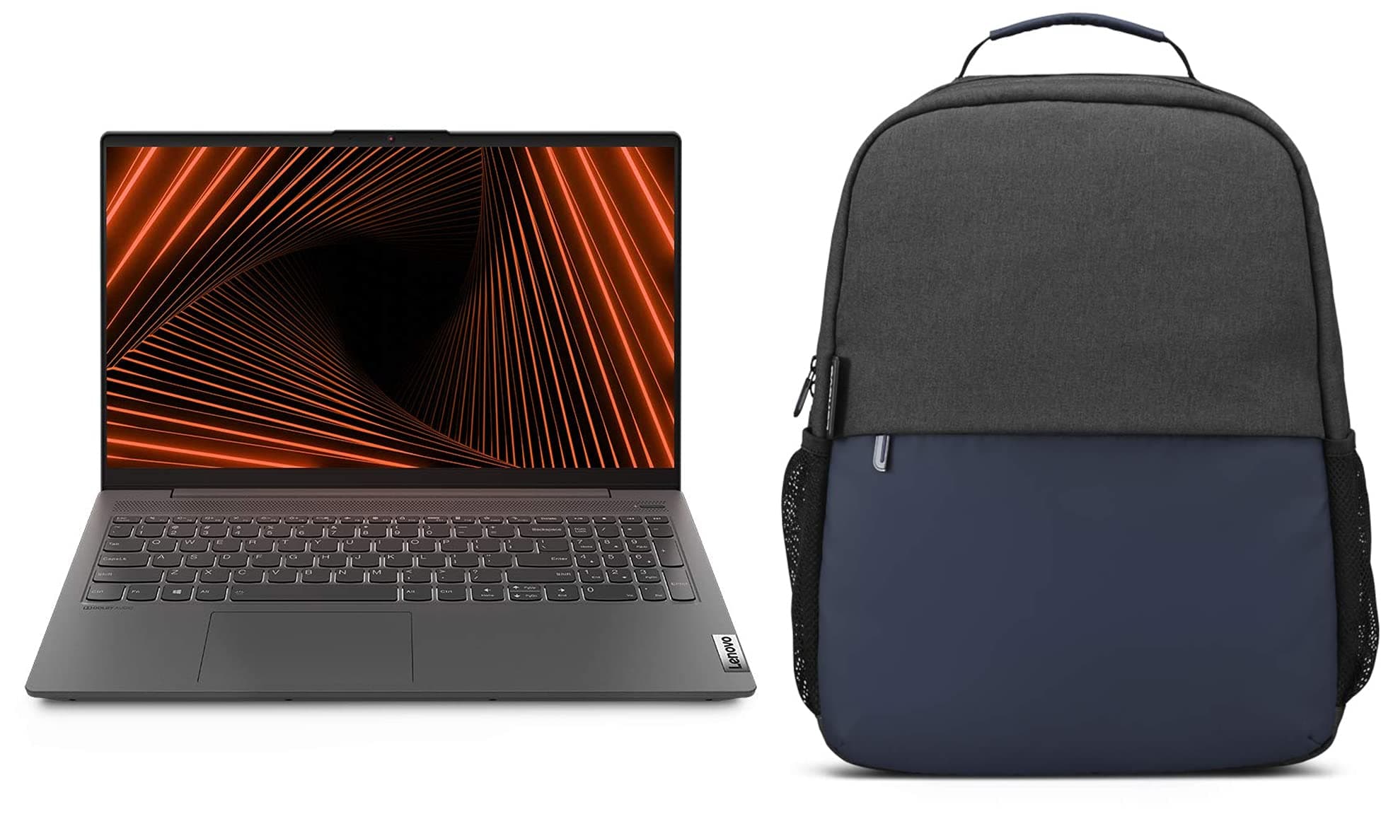 Lenovo IdeaPad 5 11thGen Intel i5 15.6" FHD IPS Thin&Light(8GB/256GB SSD+1TB HDD/Win/MS/Iris Xe Graphics/FingerprintRead/GraphiteGrey/1.66Kg) 82FG010BIN+ 15.6" Slim Backpack