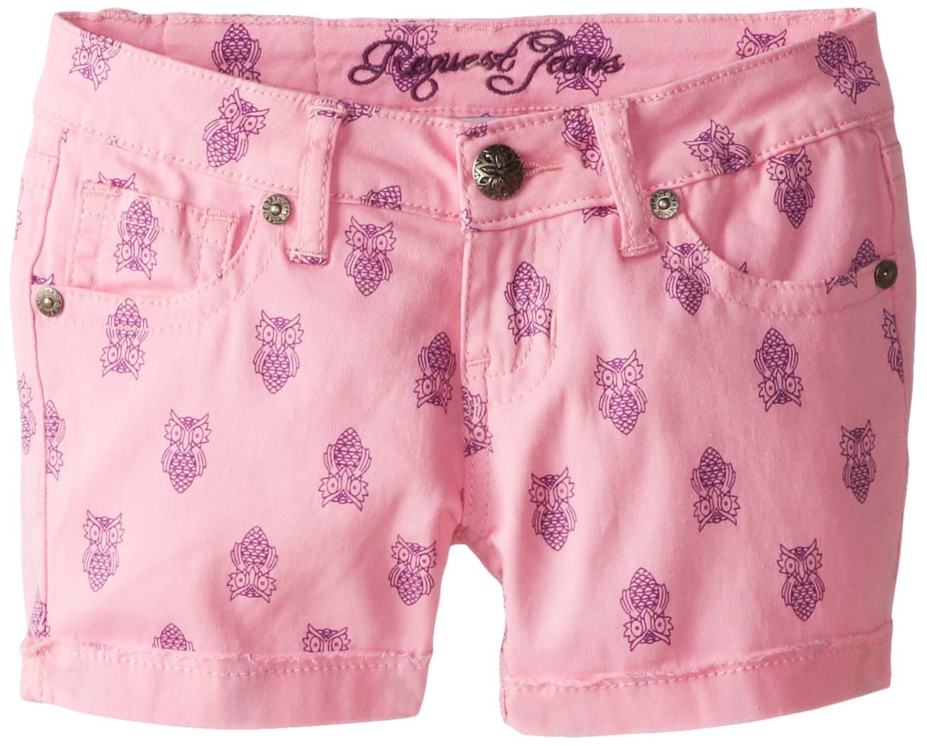 Request Big Girls' Printed Stretch Twill Raw Edge Cuffed Short