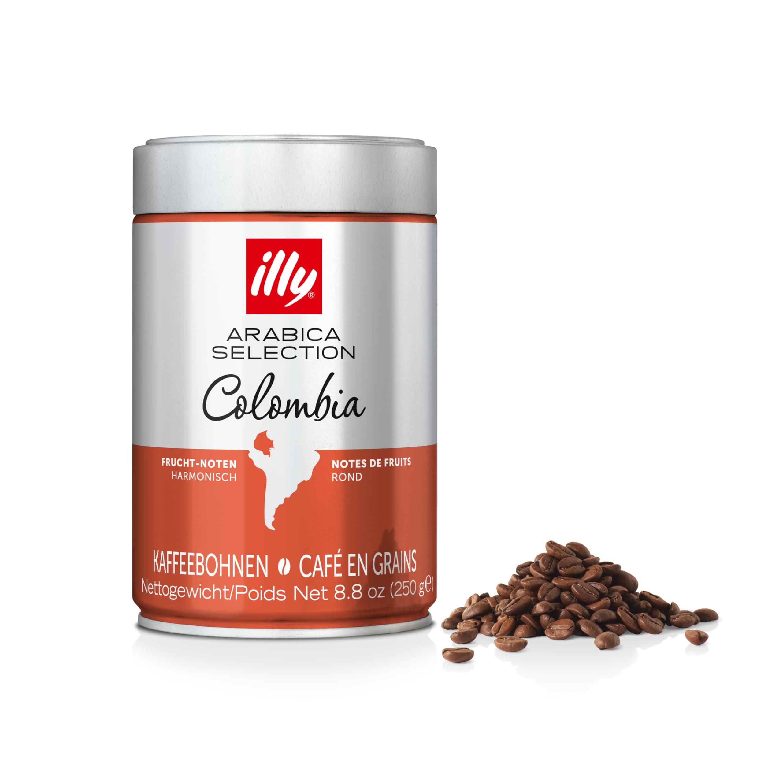 Illy Monoarabica Columbien Coffee Beans 250g Tin