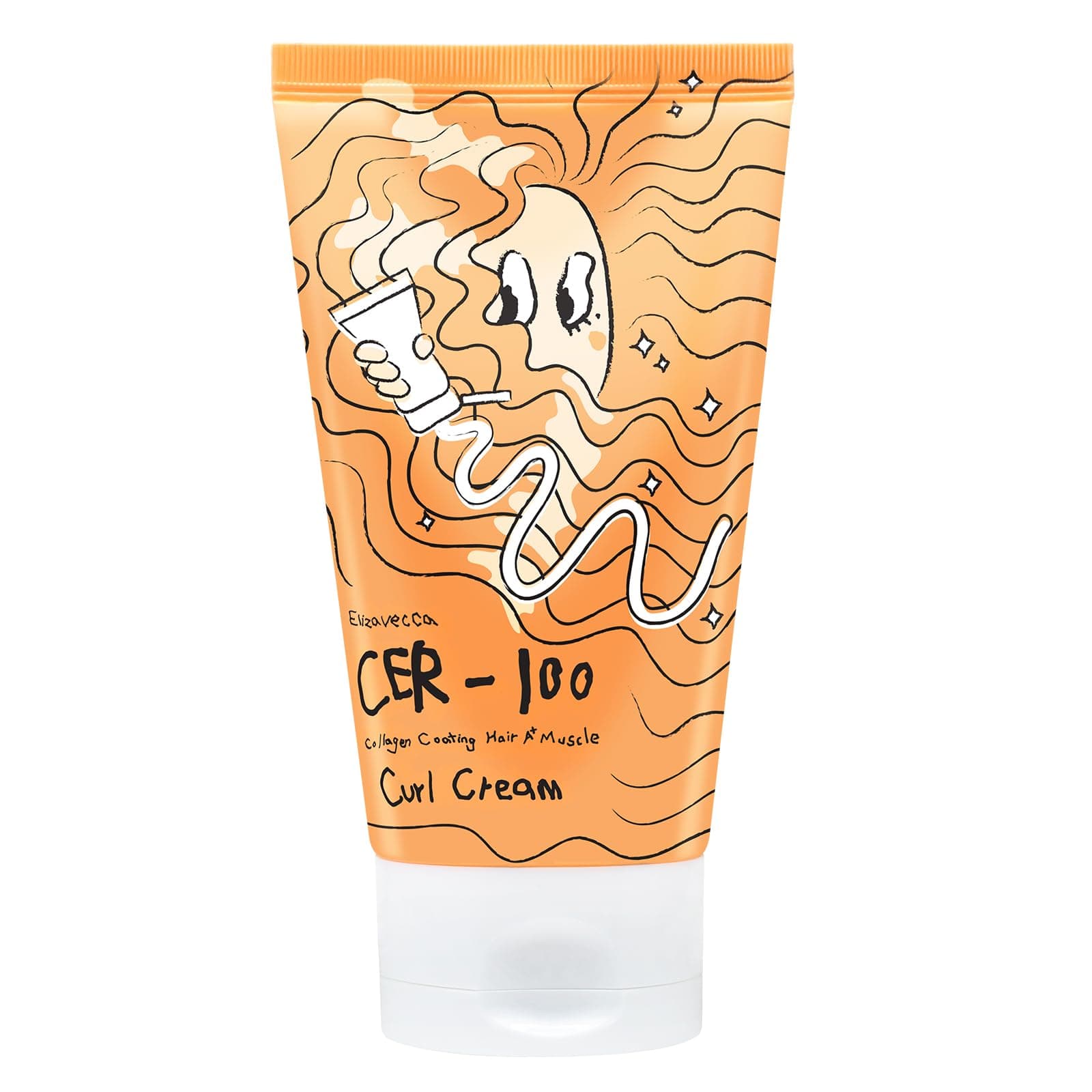 CER-100 Collagen Coating Hair A+ Muscle Curl Cream 120ml - Hair Curl Cream, Curl Cream For Wavy Hair, Real Water Curl Cream, With Argan Oil, Hair-Smoothing Anti-Frizz Cream