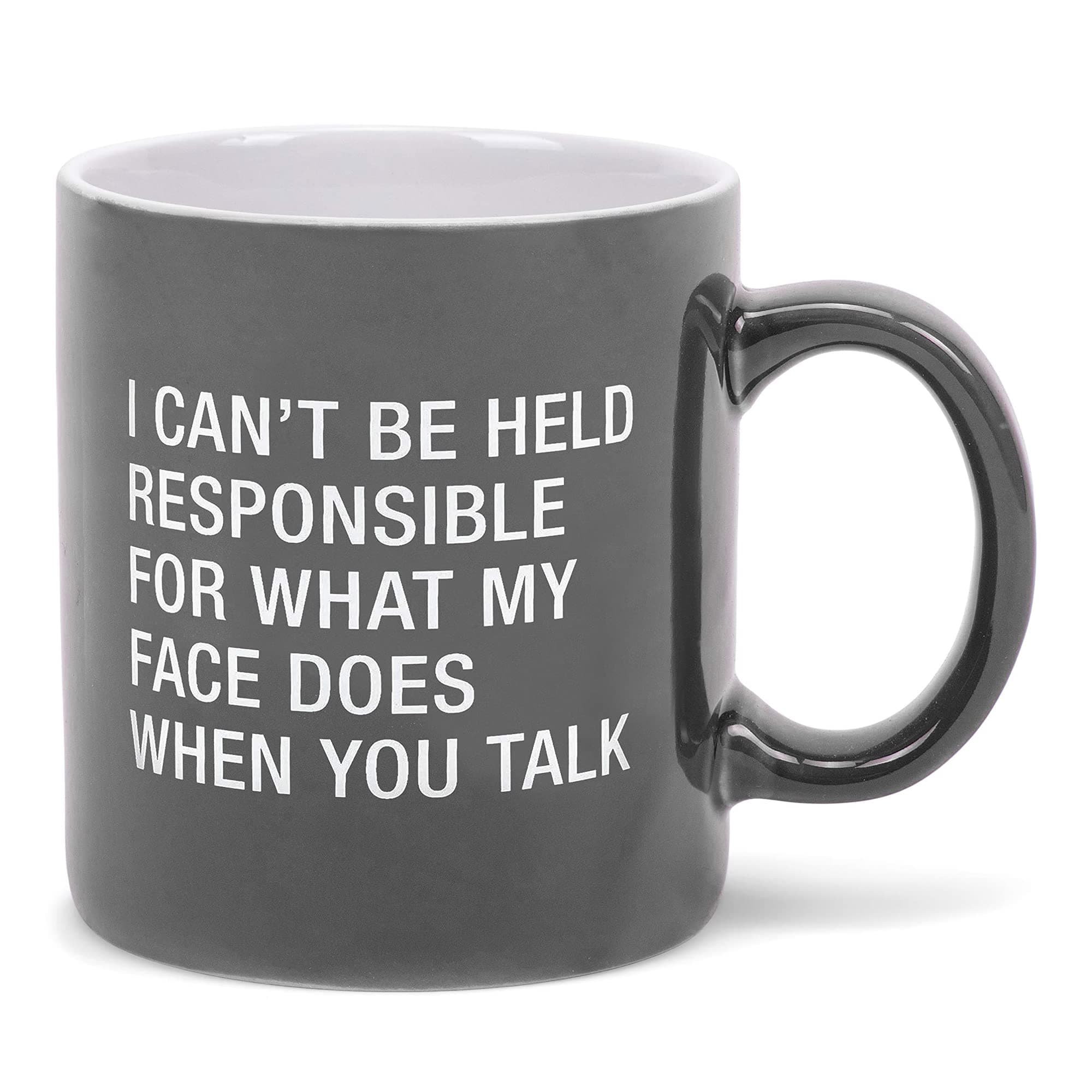 About Face Designs Man Stuff-I Can't Be Held Responsible for What My Face Does Coffee Mug, 1 Count (Pack of 1), Grey