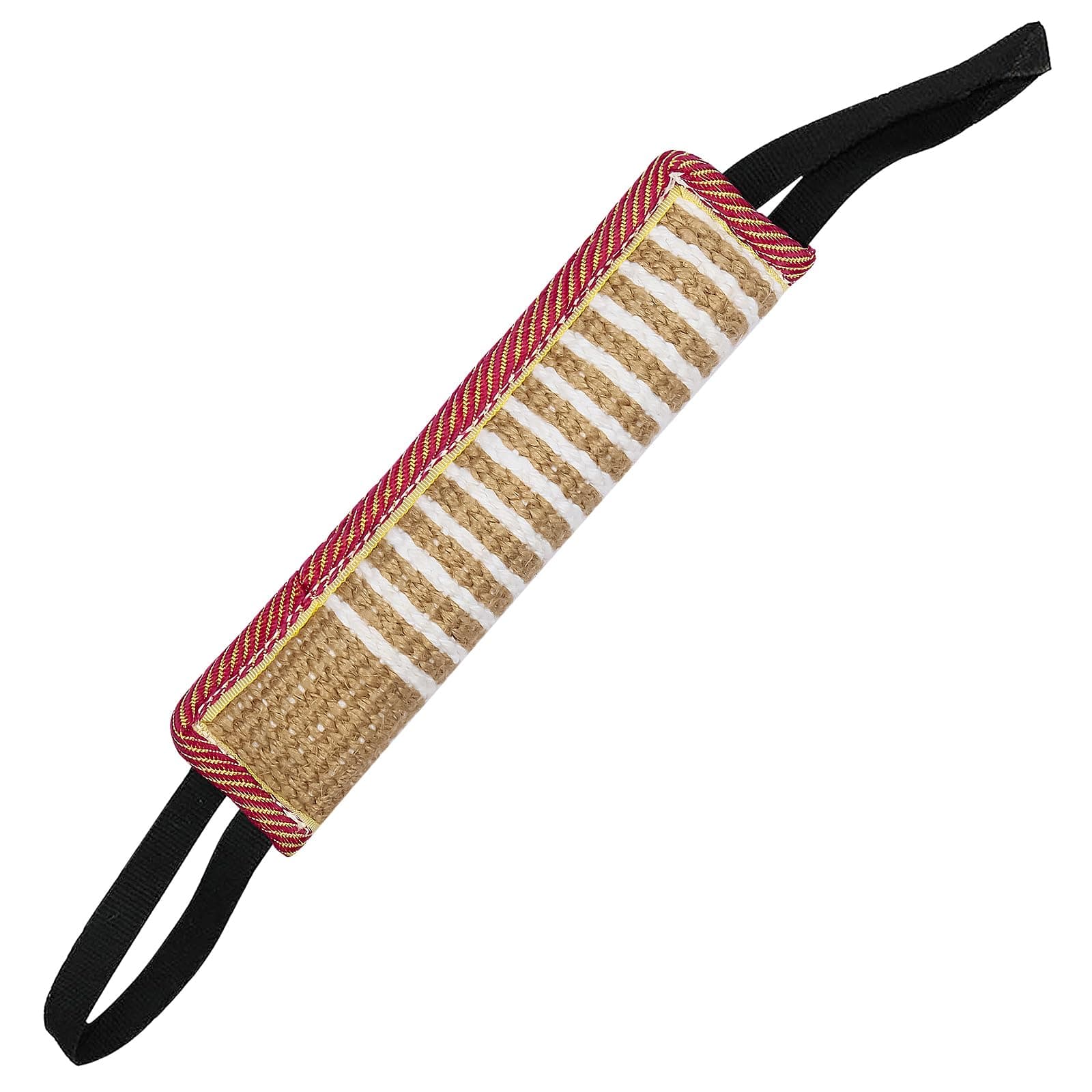 Storystore Dog Tug Toy Dog Training Bite Pillow Jute Bite Toy - Best for Tug of War, Puppy Training Interactive Play - Interactive Toys for Small and Medium Dogs (Striped, 11.8" x 3.15")