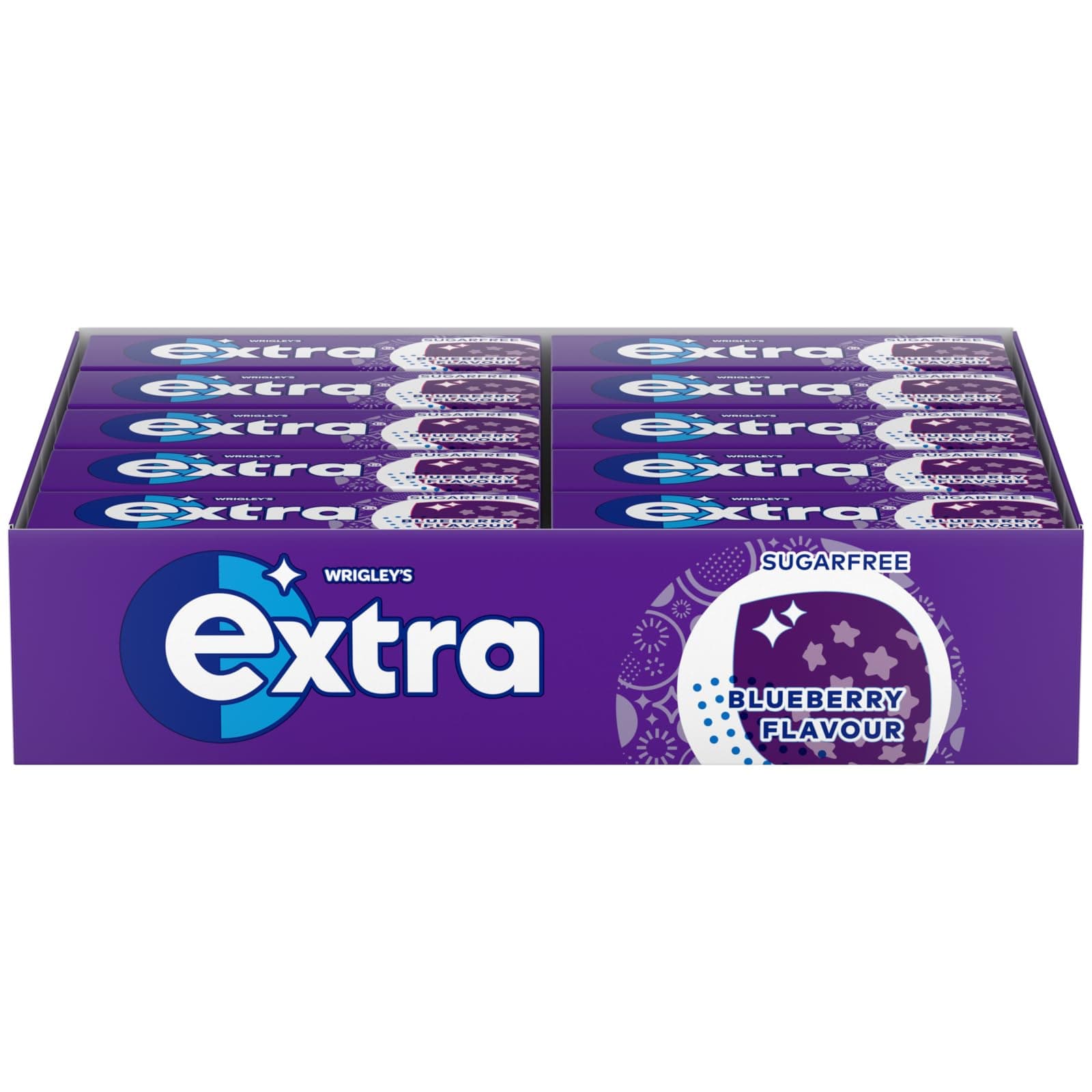 Blueberry Flavour Sugar Free Chewing Gum 10 pieces (1 x30x36 Packs)