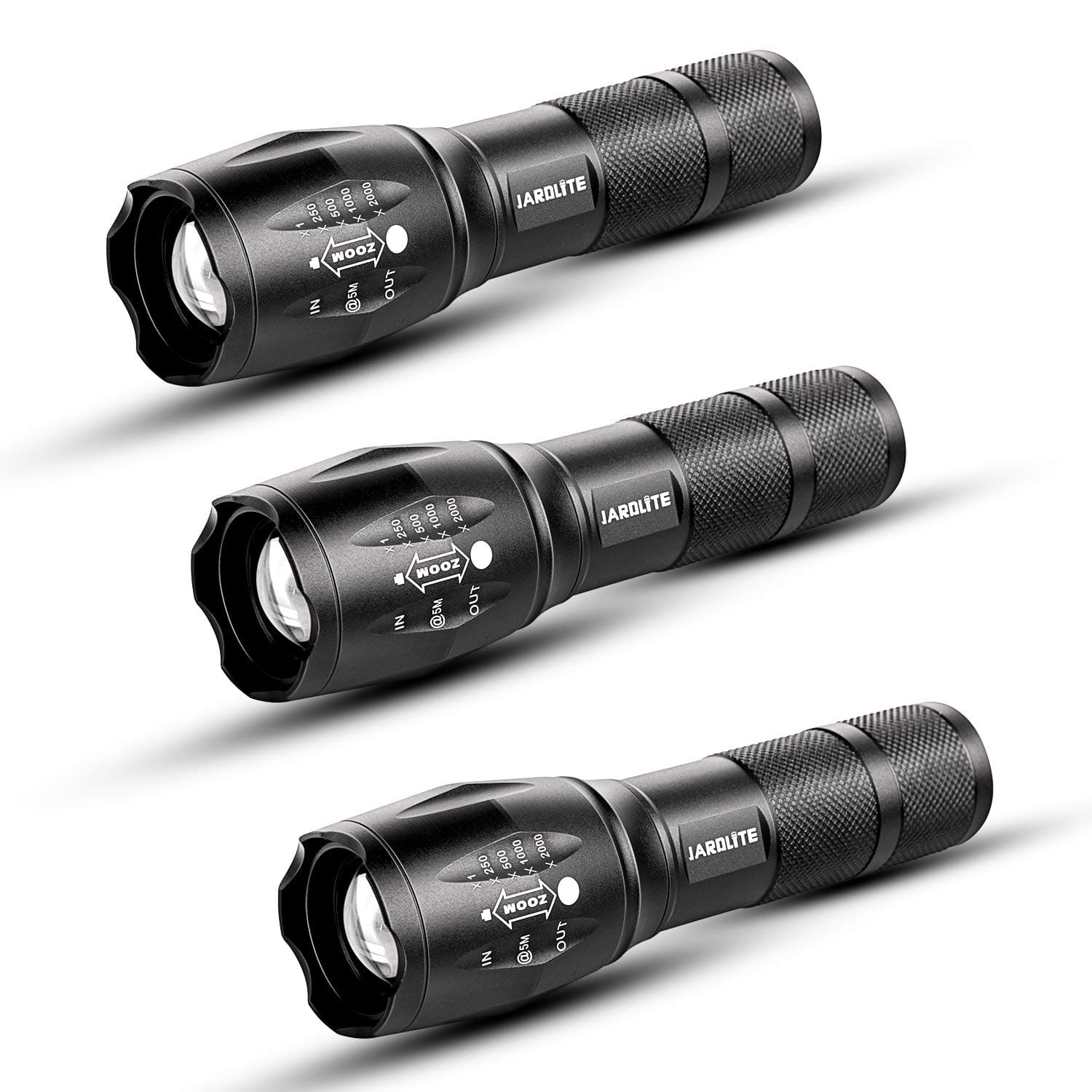 LED Handheld Flashlight, 3 Pack, Adjustable Focus, Water Resistant with 5 Modes, Best Tactical Torch for Hurricane, Dog Walking, Camping