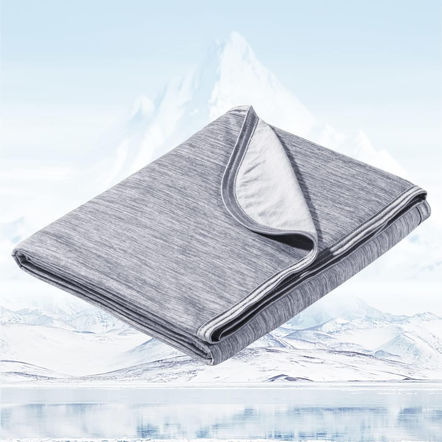 Avoalre Cooling Blanket for Night Sweats Q-Max>0.5 Summer Blanket Throw Arc-Chill3.0 Fiber Keep Cool Lightweight Thin Blanket Breathable Double-sided for Bed Adult Kids(Gray, 150x200cm)