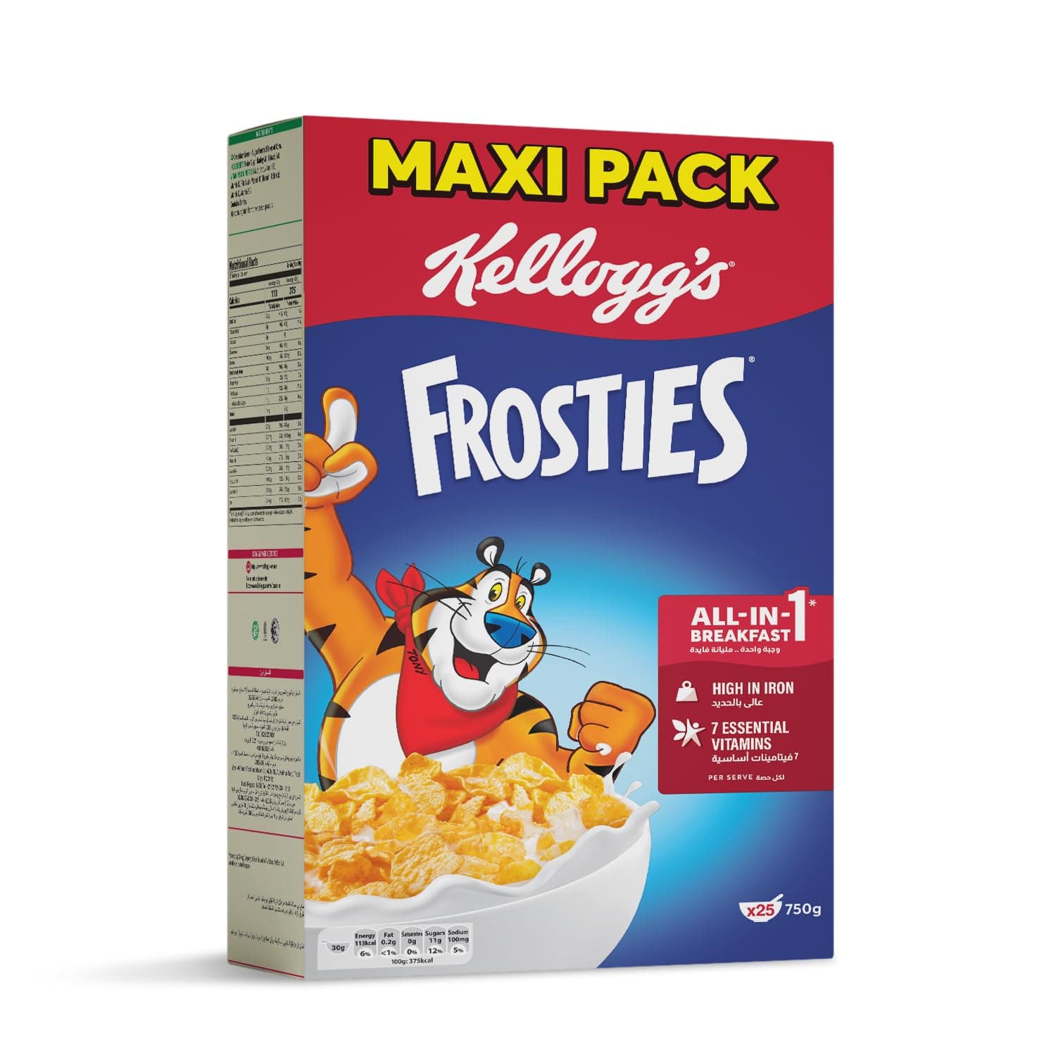 Frosties Cereal | 750g | Crunchy Cornflakes with Sweet Frosting | Tasty & Nourishing Breakfast| Source of Fibre| Rich in Vitamin B1, B2, B3 & Iron | Ideal For Breakfast & Snacks