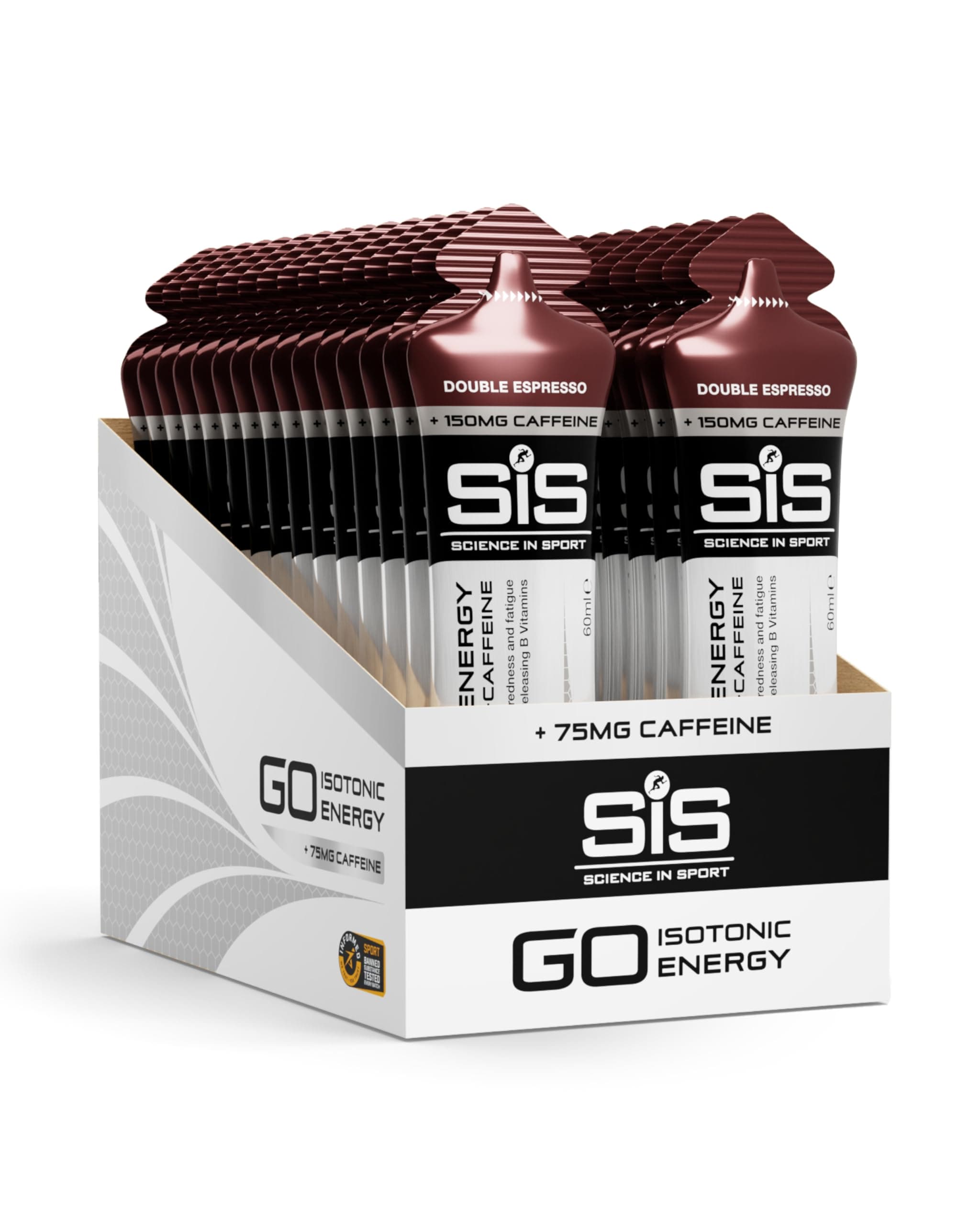 Science in Sport Go Isotonic Energy Gel with Caffeine, 60 ml - Double Espresso by Science in Sport