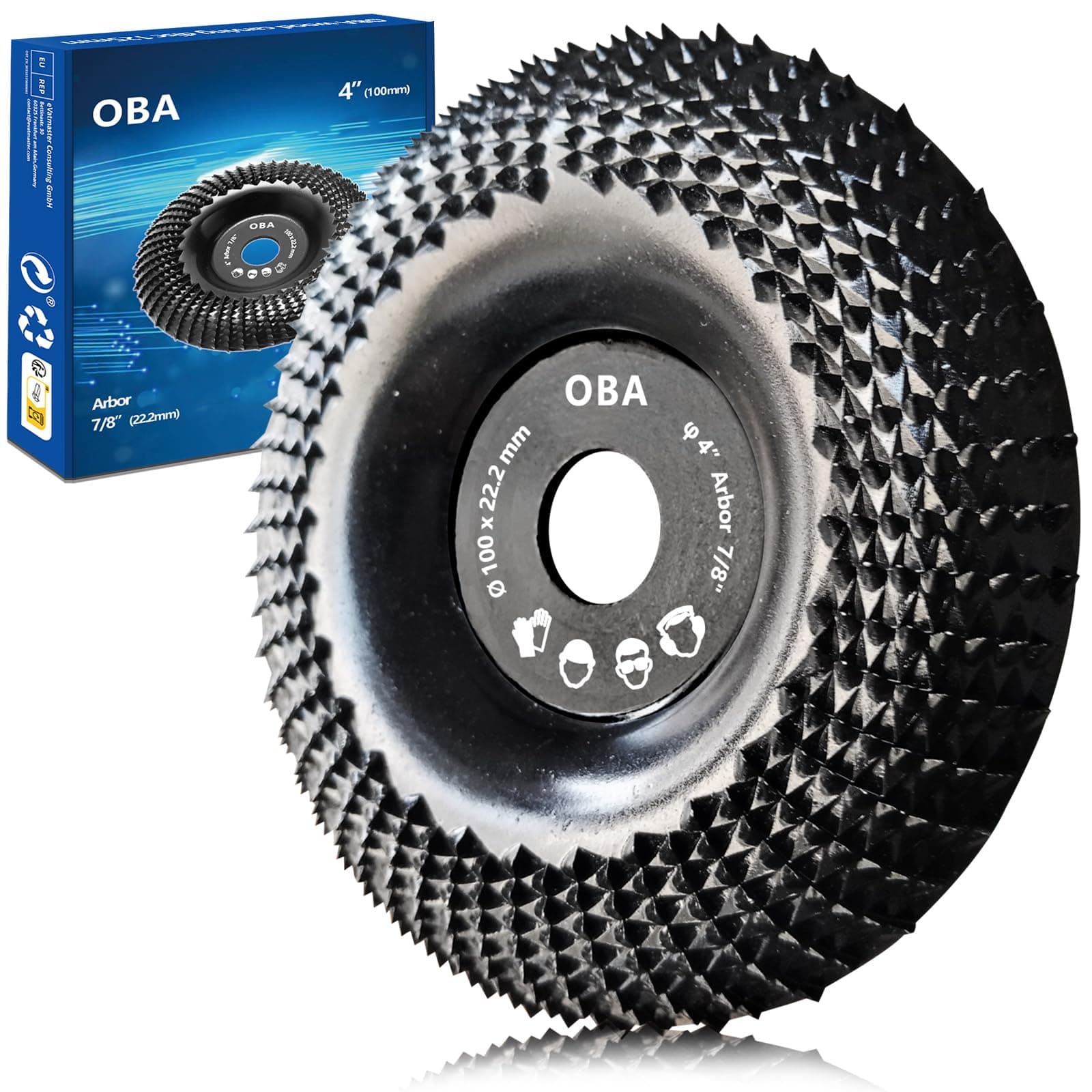 OBA Wood Grinding Wheel Angle Grinder Disc Carving Disc Shaping Polishing Grinding Wheel for Angle Grinder, Arbor 16 mm