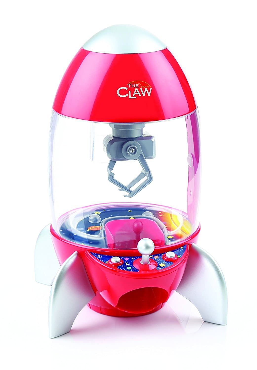 The Rocketship Claw Machine - Etna Products - Spaceship Themed Grabber Machine - Multi-Color Lights and Classic Carnival Arcade Sounds - Table Top Arcade Machine