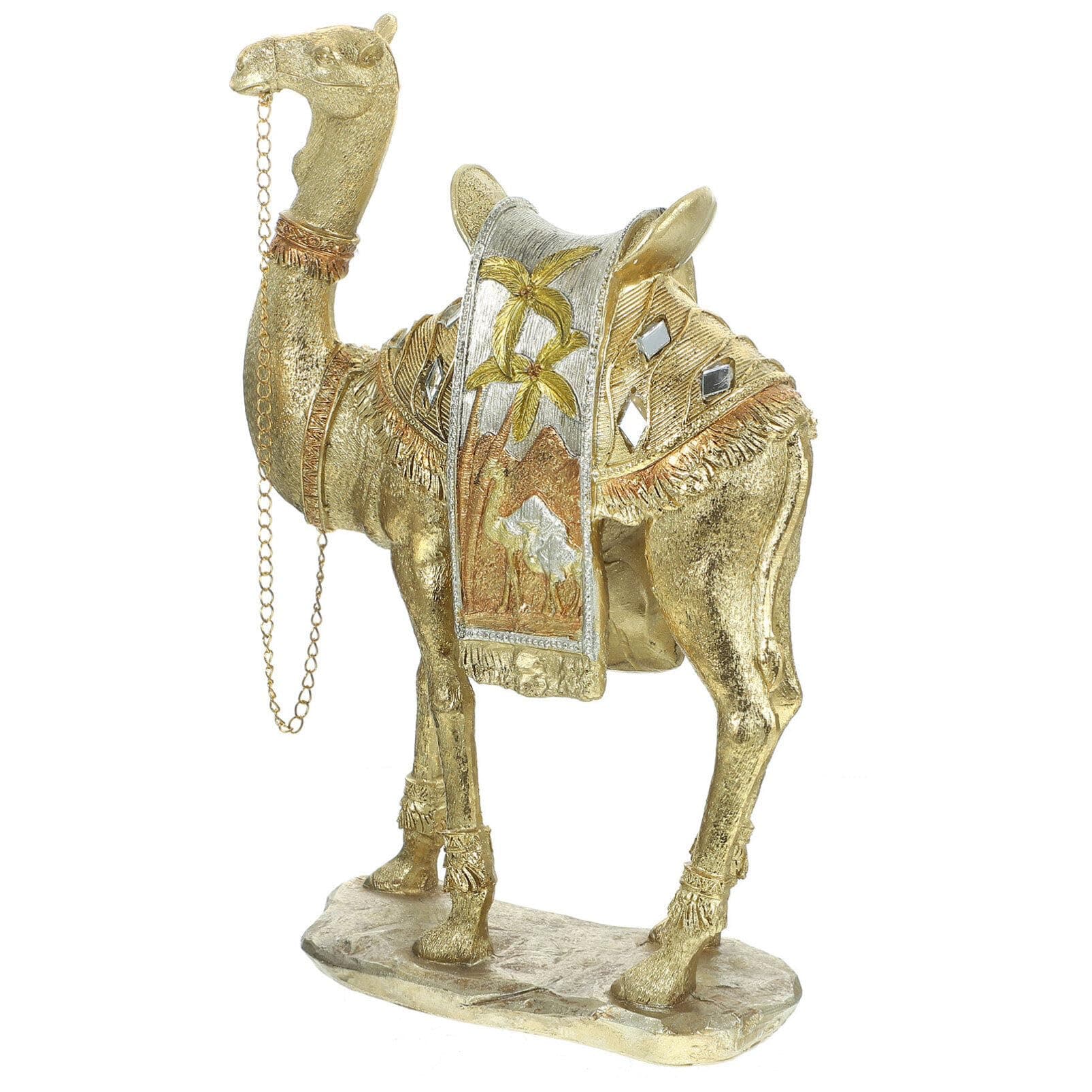 Resin Camel Figurine Gold Desert Animal Figurines Small Statues Standing Camel Decor Ornament Office Home Desktop Decoration Picture 1