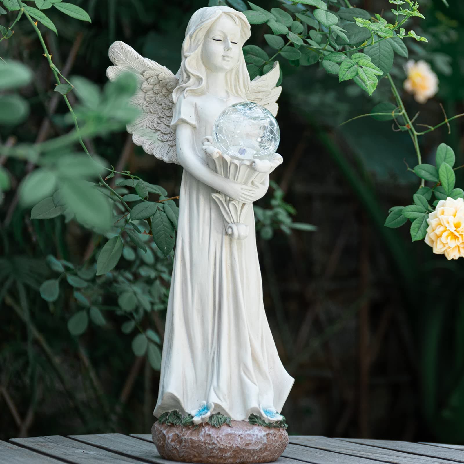 WONDER GARDEN Angel Statue for - 16.3 inches Guardian Solar Statue, ing Gifts for Mom Grandma Lawn Ornaments Figurines for Outdoor Decor