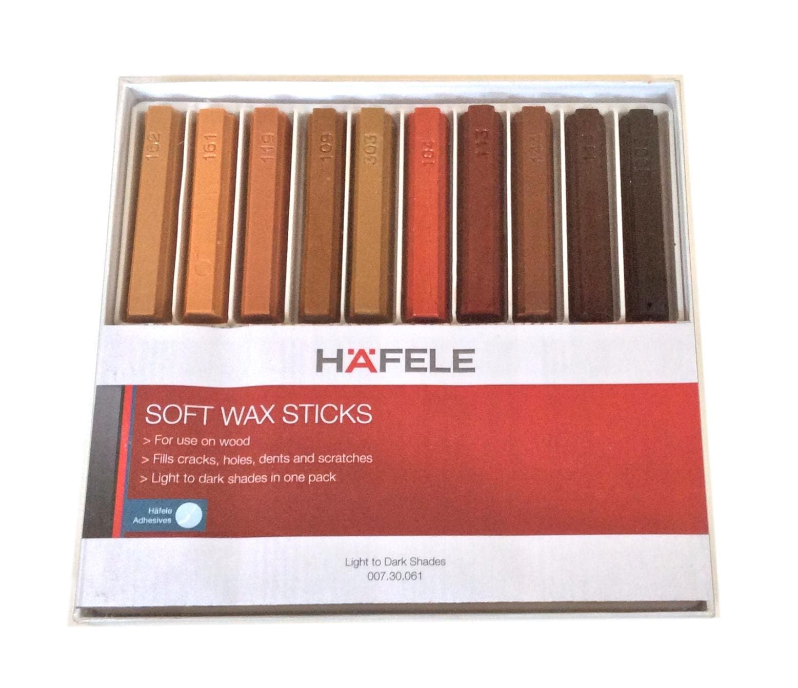 Set of 20 Soft Wax Sticks - Light to Dark Colours - Wood Filler for Oak, Mahogany, Maple, ash, Ebony etc