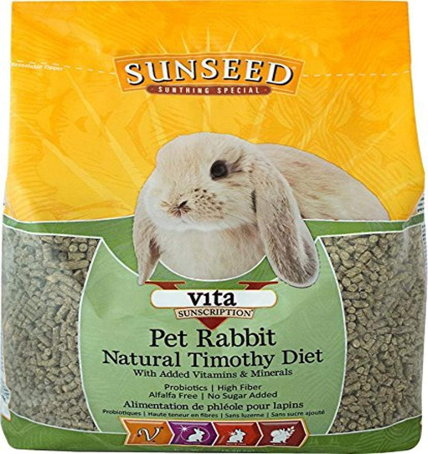 Sunseed Company 36143 1 Piece Vita Sunscription Timothy Pet Rabbit Food Treat, 5 Lb