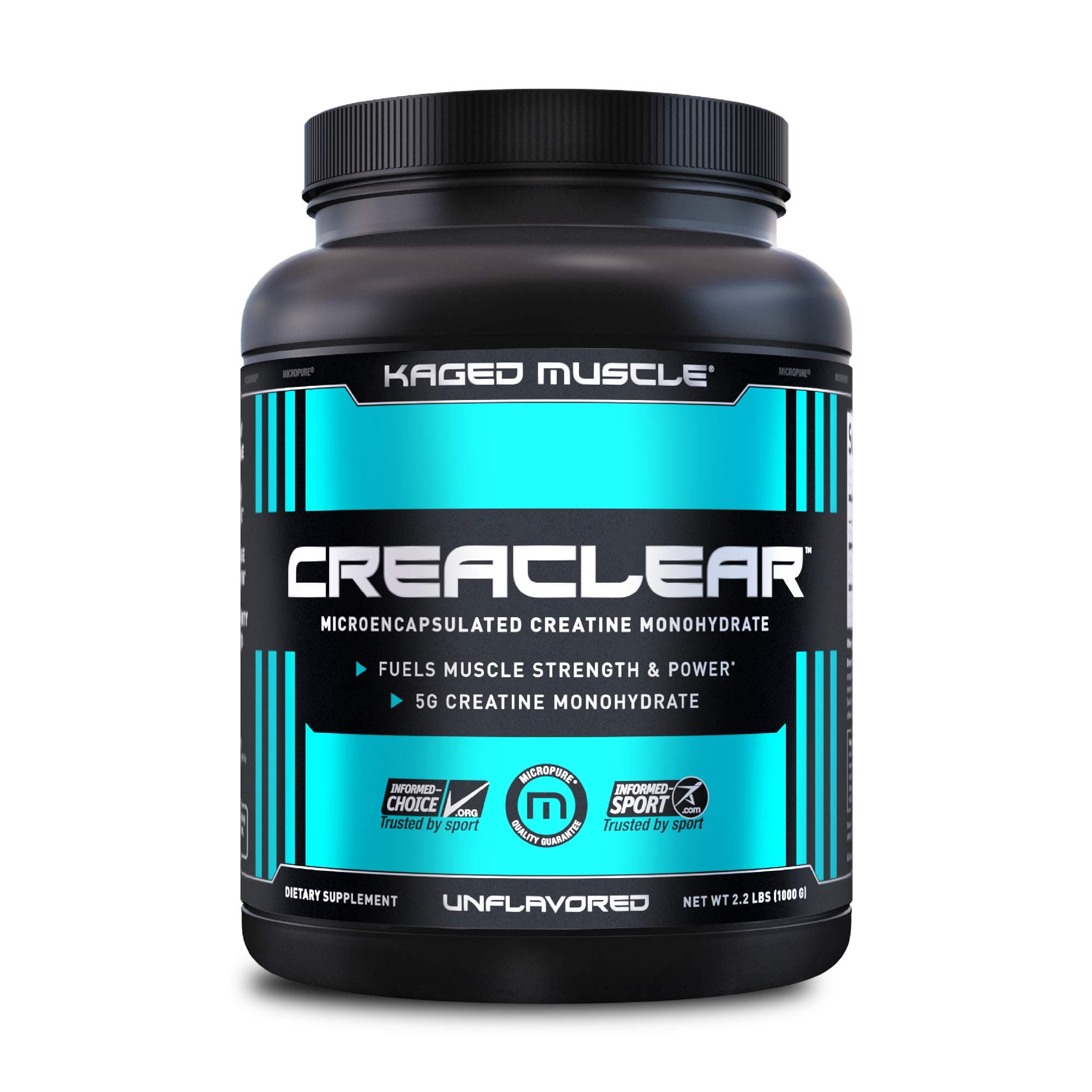 Creatine Monohydrate Powder to Build & Strength, Kaged CreaClear Creatine Powder, Proprietary Technology for Superior Solubility; Unflavored Creatine Monohydrate Supplement, 1000g
