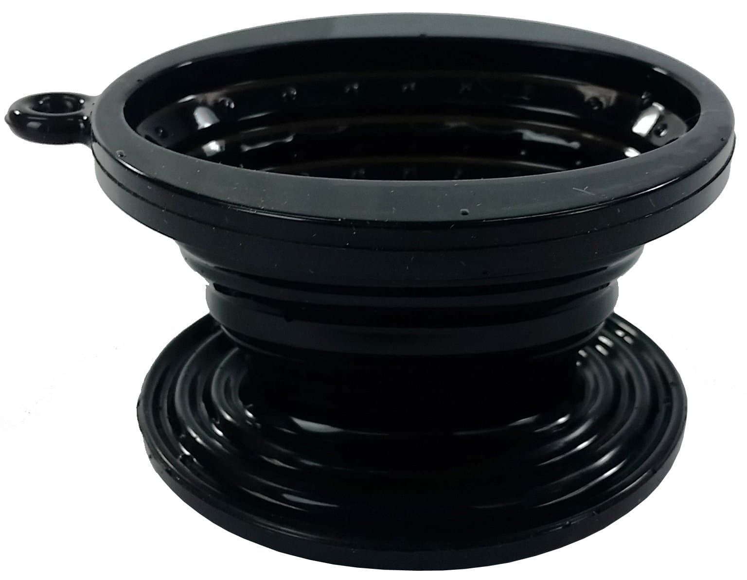 POVA Collapsible High Grade Silicone Pour Over Coffee Maker or Tea Dripper Cone for Use with V60 Coffee Filters and Stands, Red or Black (Black)