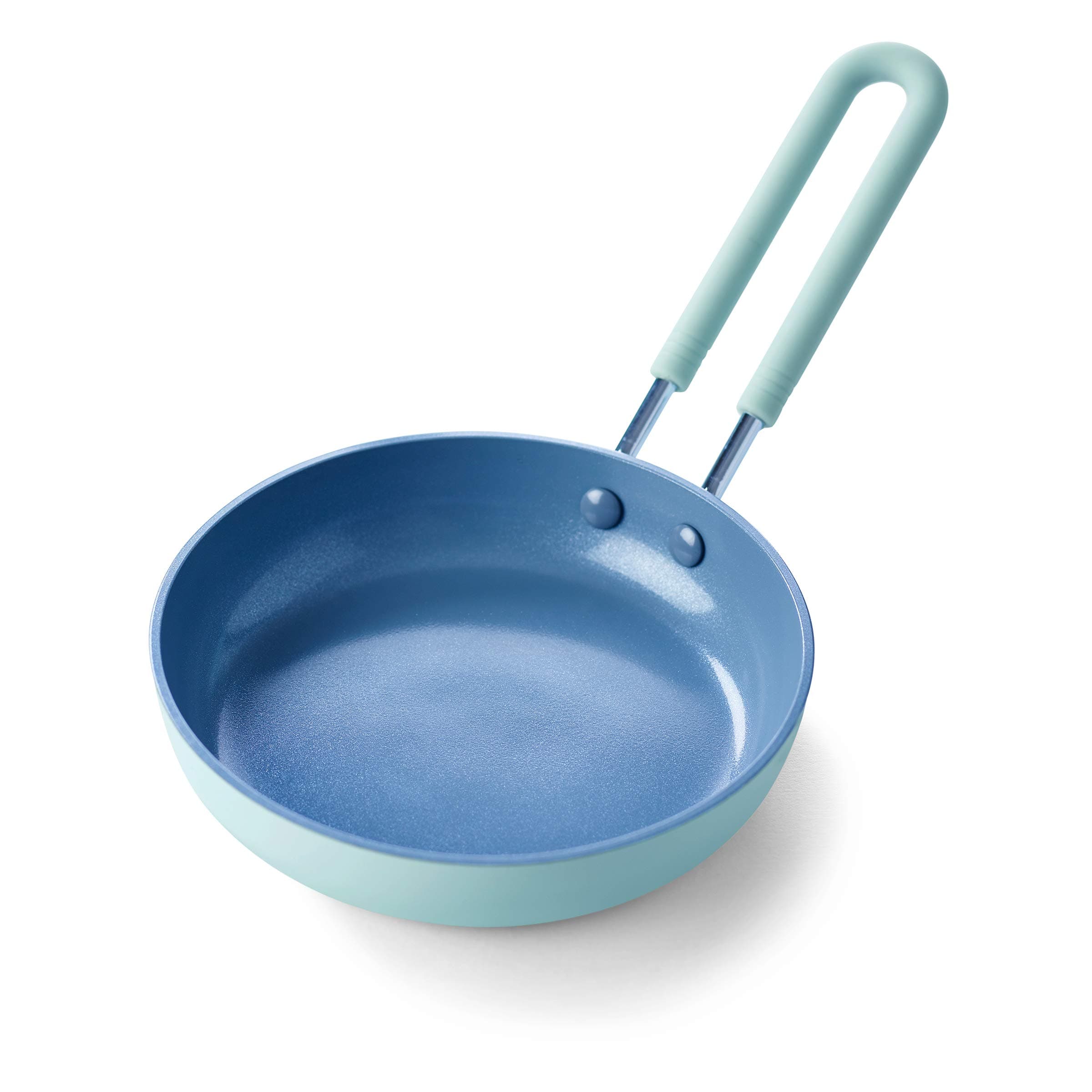 Mini Healthy Ceramic Nonstick, 5" Round Egg Pan, PFAS-Free, Dishwasher Safe, Stay Cool Handle, Mint Green