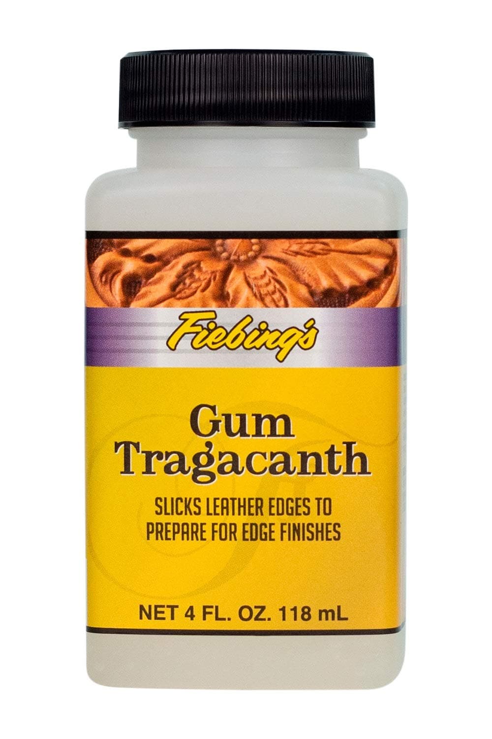 Gum Tragacanth (4 oz) - Leather Burnisher to Prepare Smooth & Slick Edge Finish - Water-Based Professional Grade Formula for Leathercraft, Belt, Shoe & Bag - Use Before Fiebing's Edge Kote
