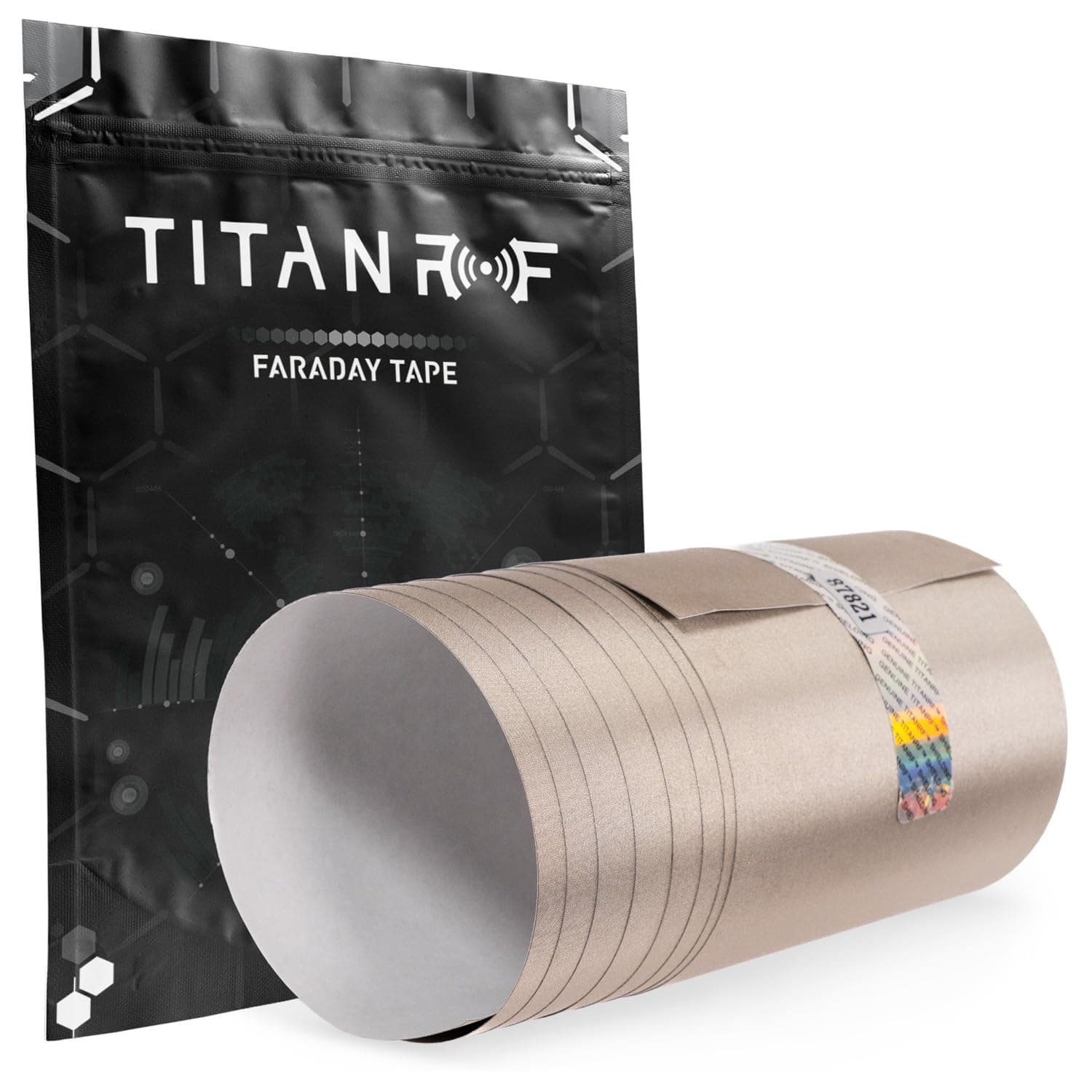TitanRF Faraday Tape // 6in W x 10ft L (6.35cm x 3.05m) High-Shielding Conductive Adhesive Tape Roll Used to Connect TitanRF Fabric Sheets or Seal RF Enclosures