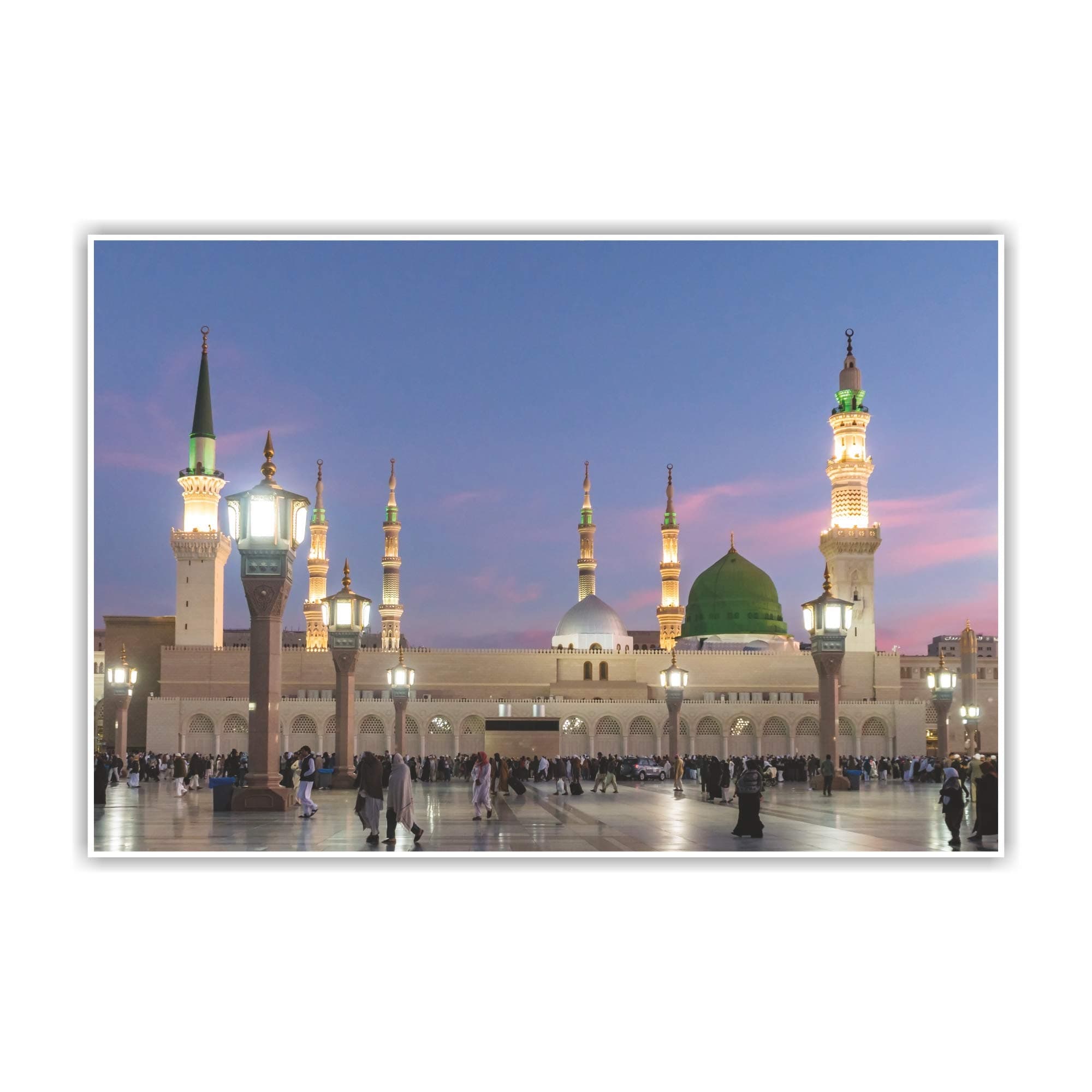 Madina - Masjid E Nabvi Poster (Without Frame) For Islamic Wall Poster Pack of 1 Poster Size 13 Inch* X 19 Inch* Multicolour